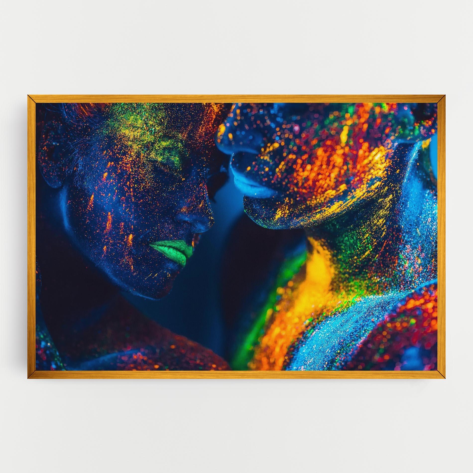 Картина на платно Fluorescent Green Lips mockup 0