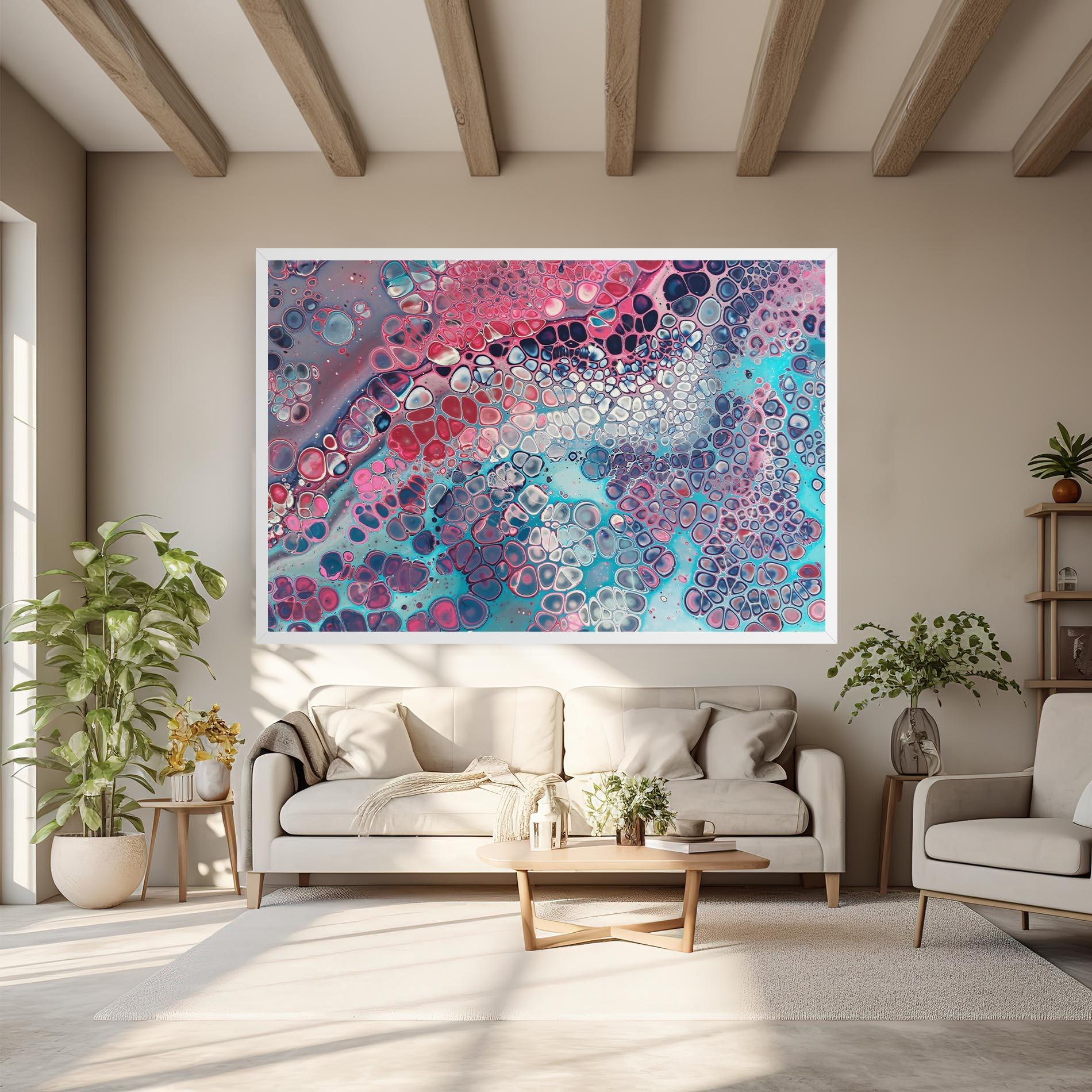 Картина на платно Abstract Blue Objects mockup 6