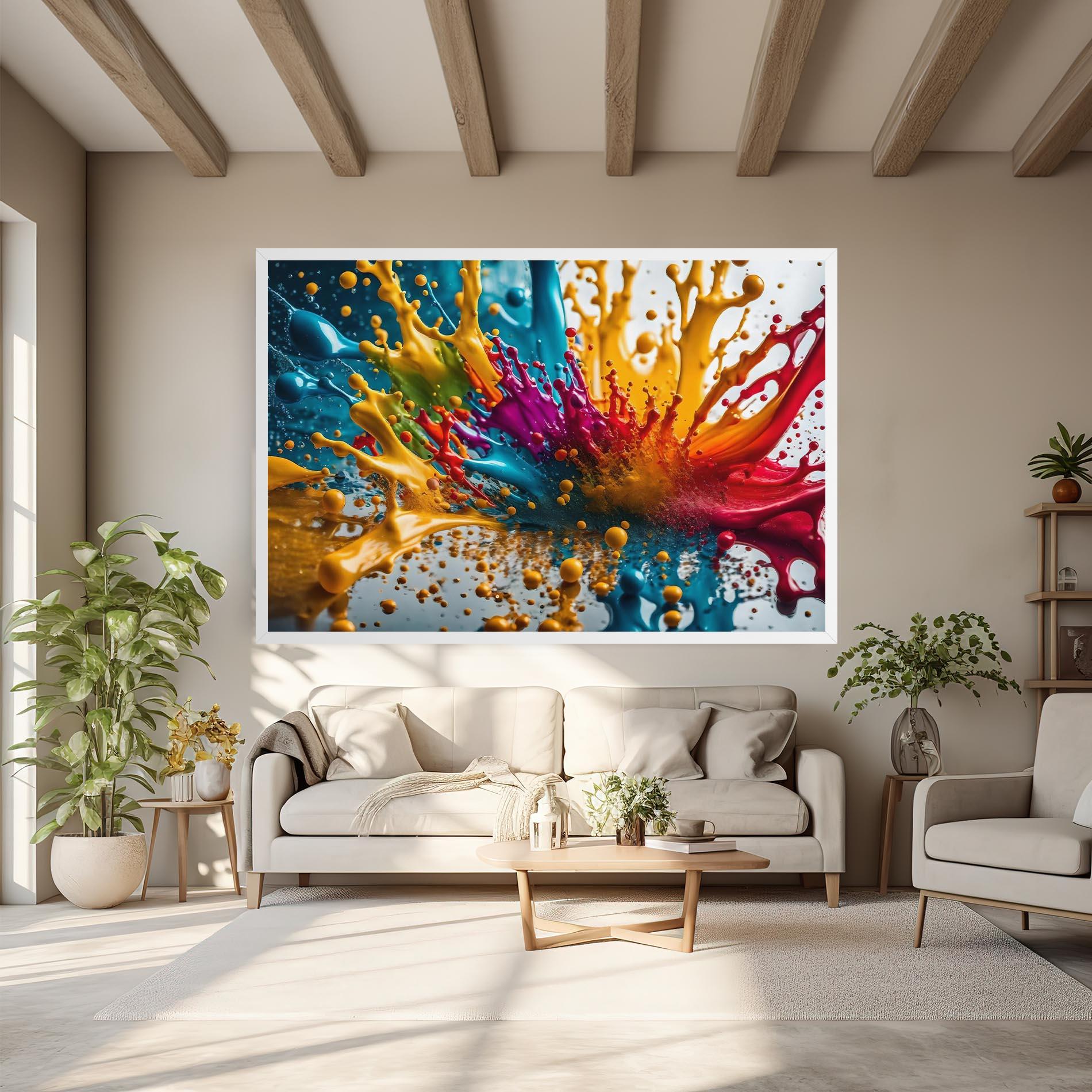 Картина на платно Colorful Water Splash mockup 6