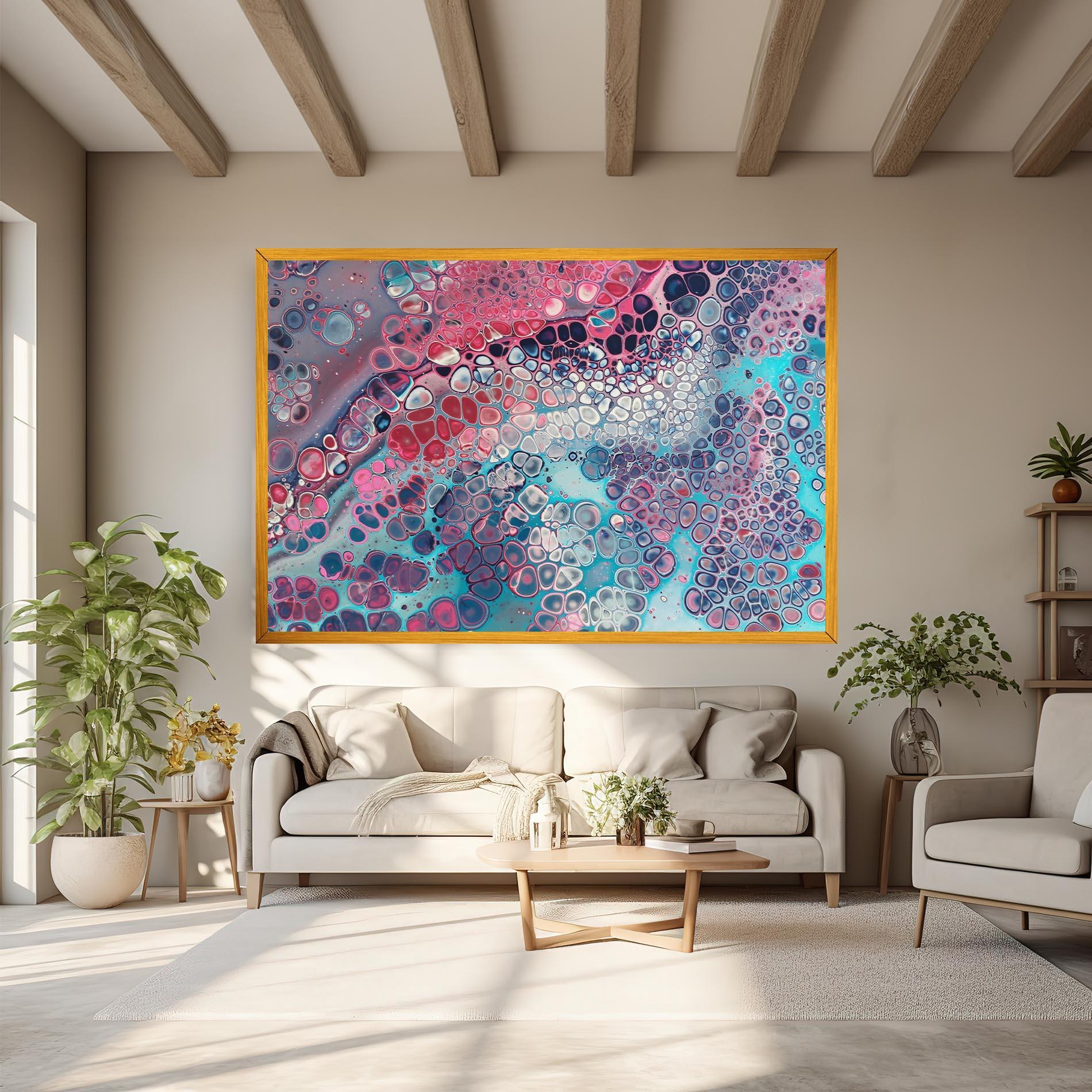 Картина на платно Abstract Blue Objects mockup 6
