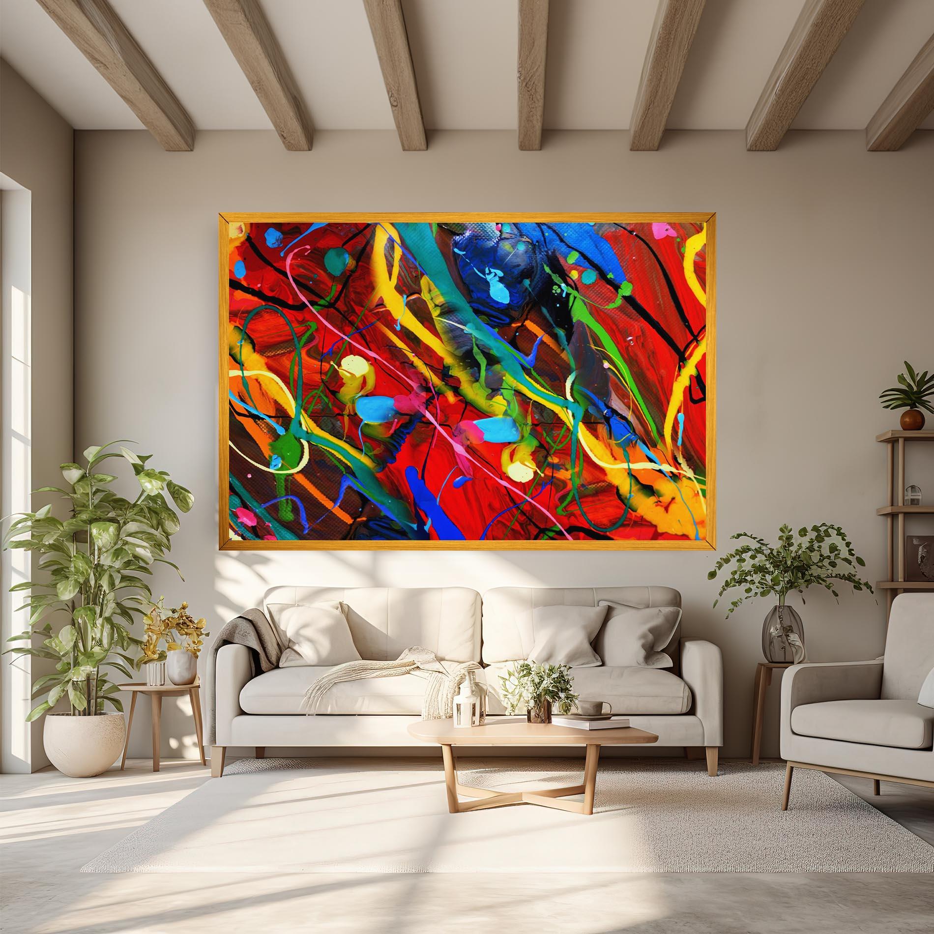 Картина на платно Hand Draw Red Painting mockup 6