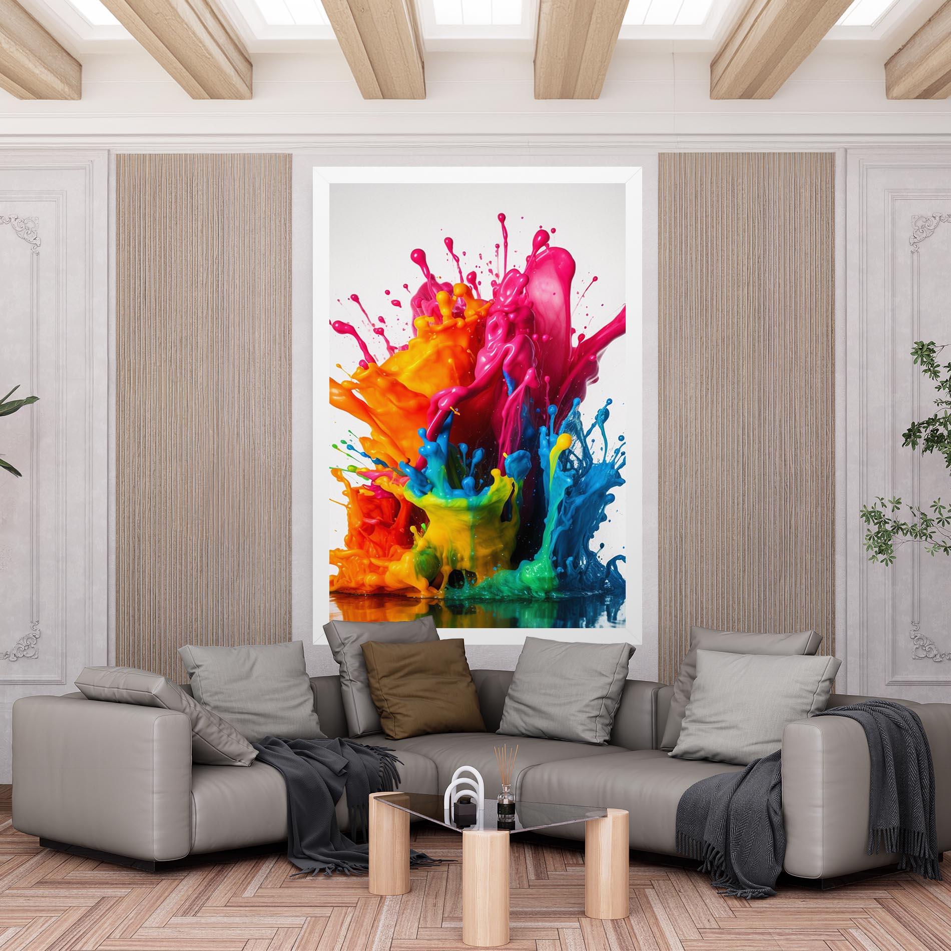 Картина на платно Colorful Explosion Paint mockup 6
