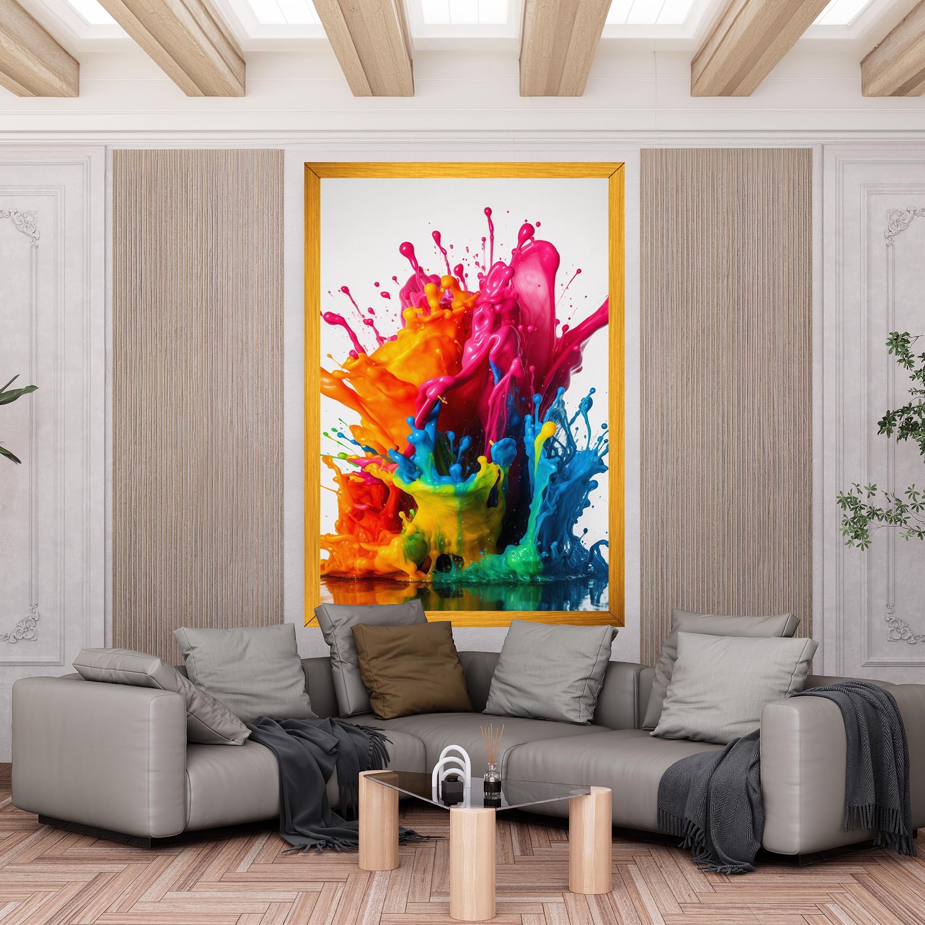 Картина на платно Colorful Explosion Paint mockup 6
