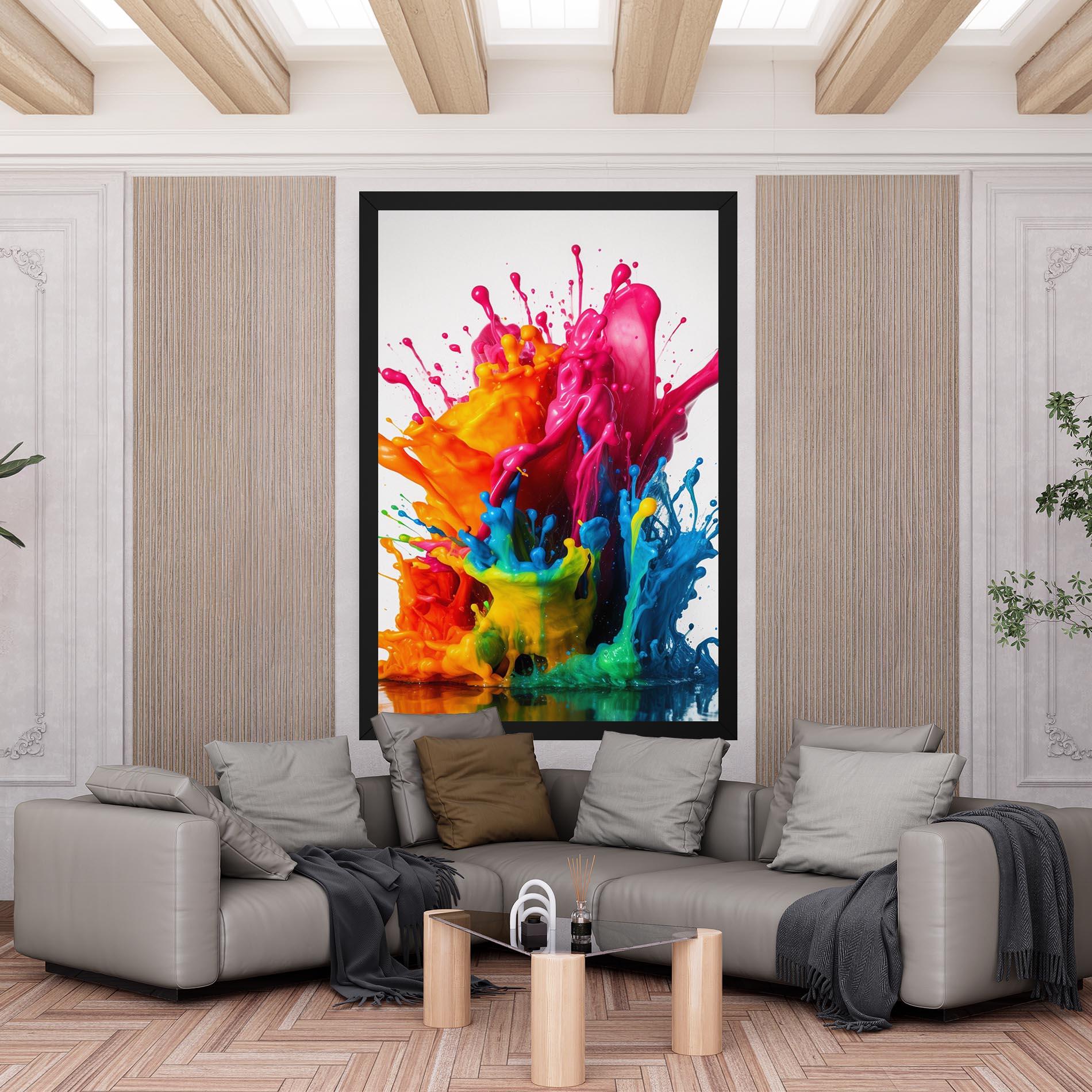 Картина на платно Colorful Explosion Paint mockup 6