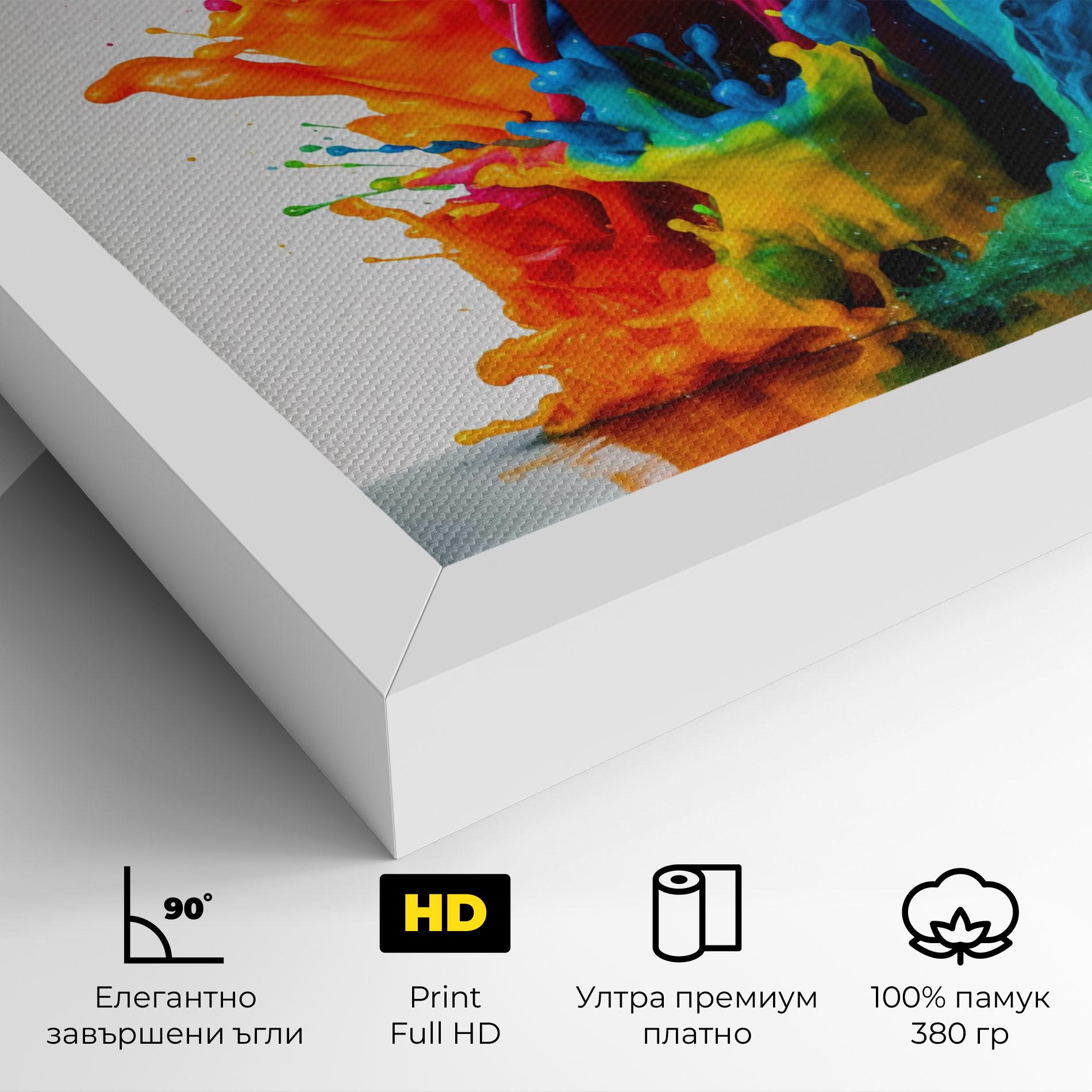 Картина на платно Colorful Explosion Paint mockup 4