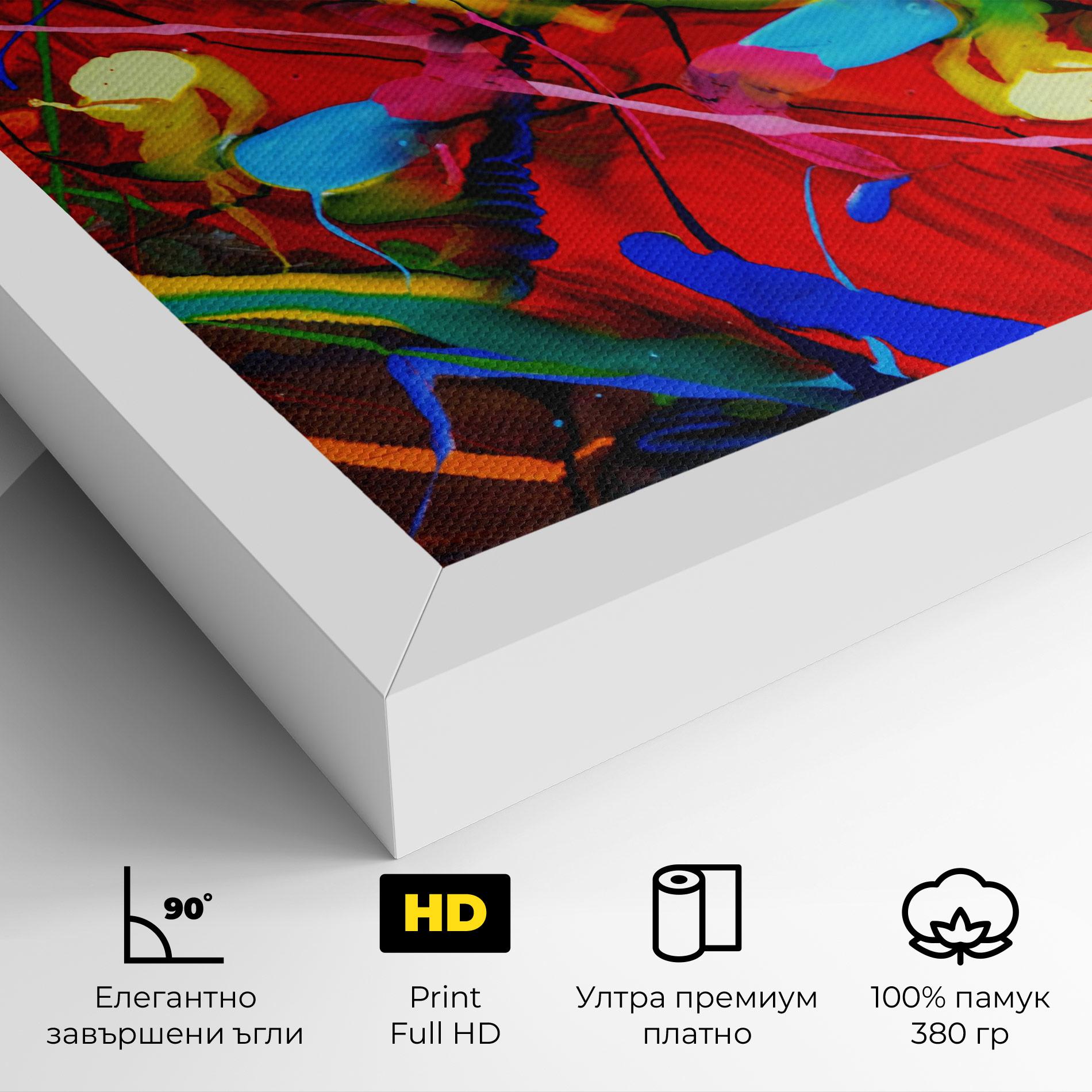 Картина на платно Hand Draw Red Painting mockup 4