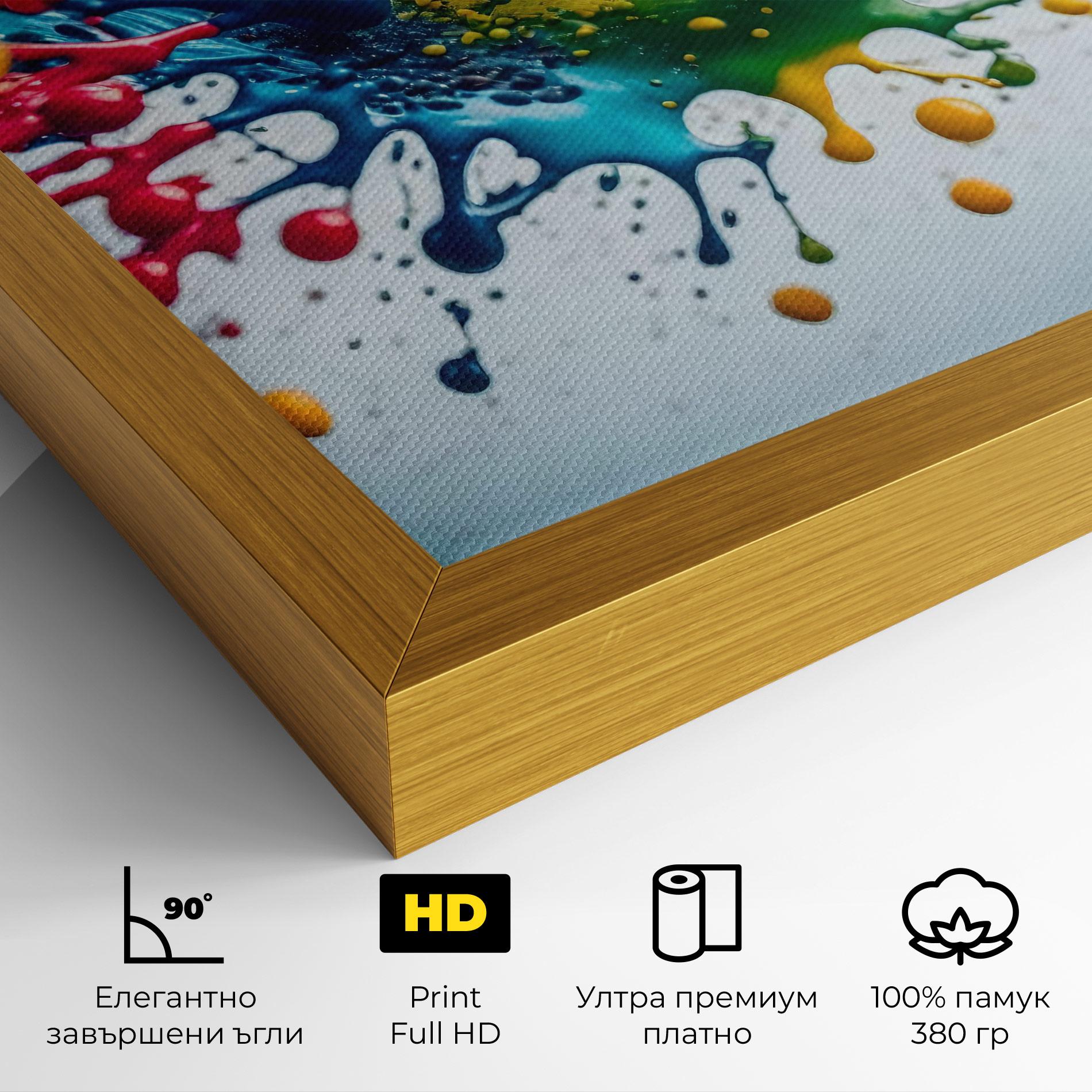 Картина на платно Colorful Splash Rainbow mockup 4