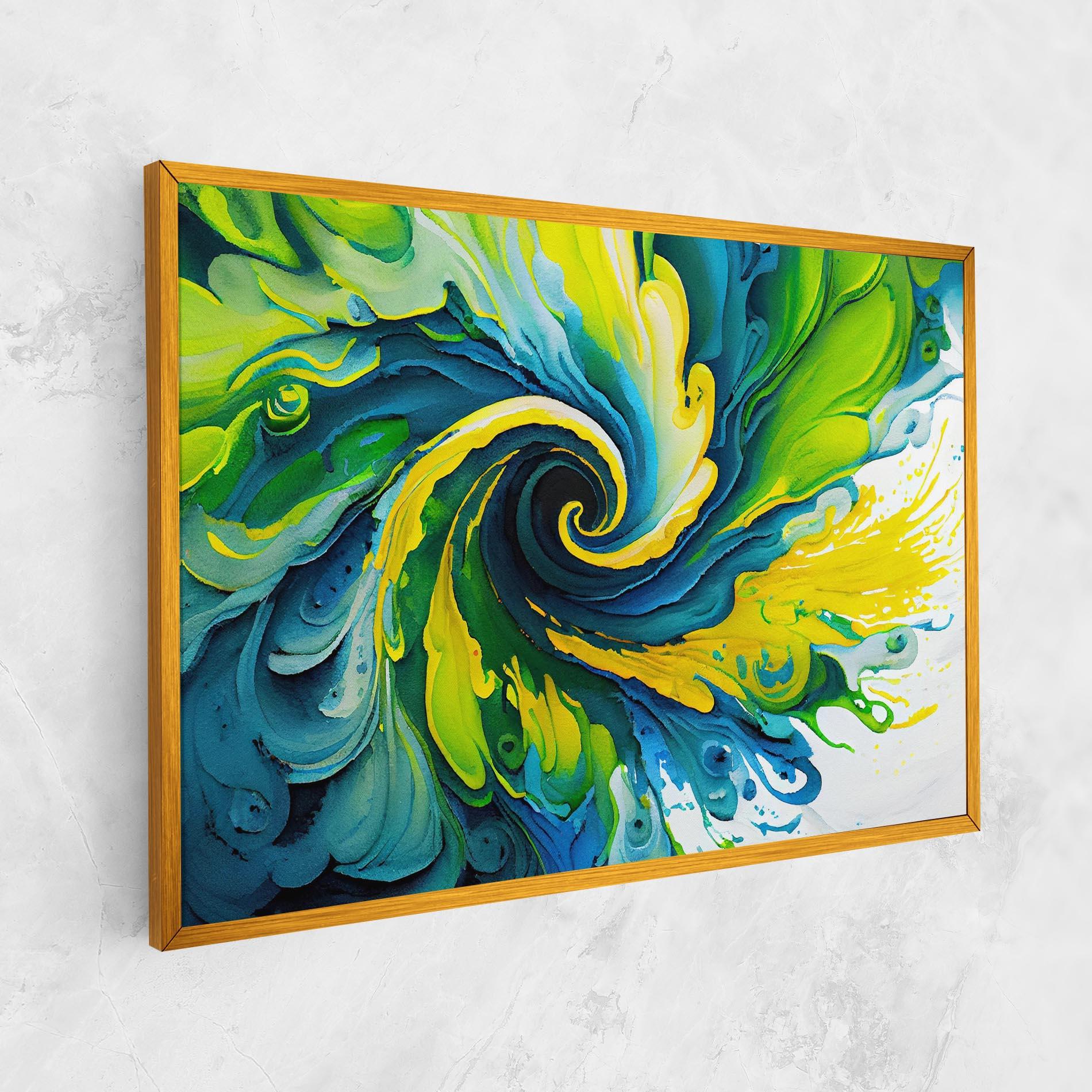 Картина на платно Yellow Green Spiral mockup 1