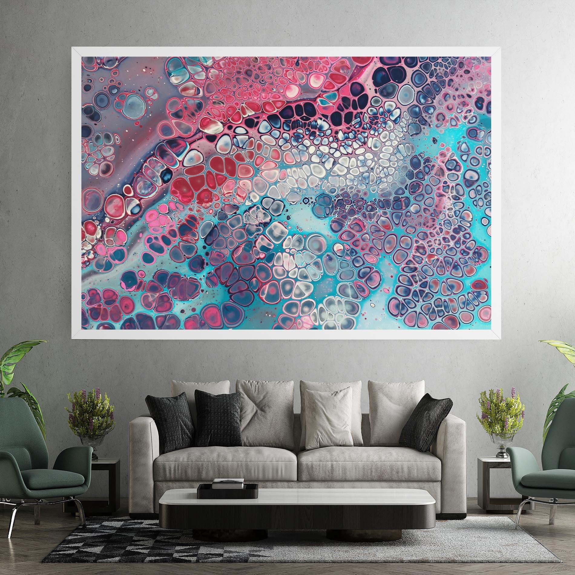 Картина на платно Abstract Blue Objects mockup 7