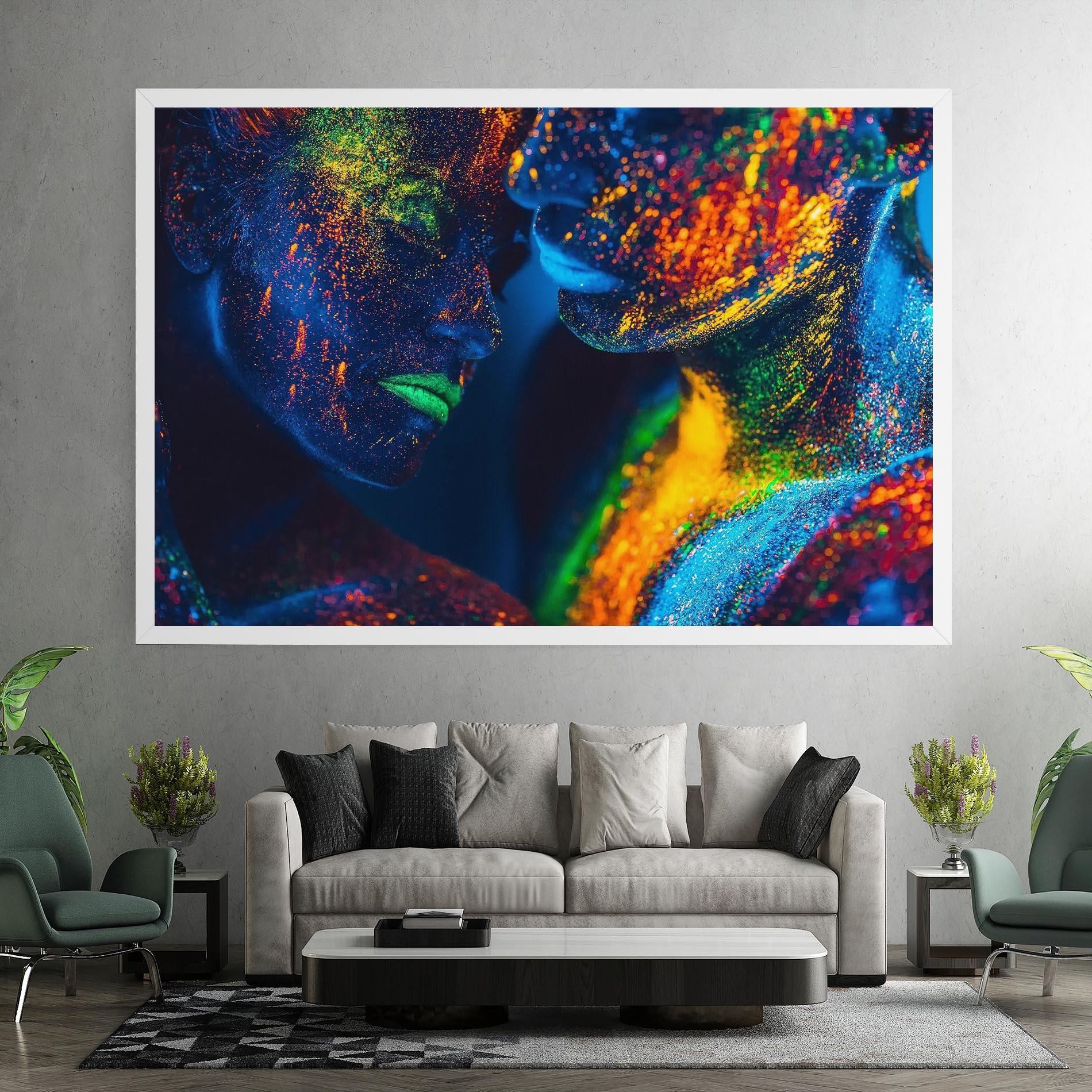 Картина на платно Fluorescent Green Lips mockup 7