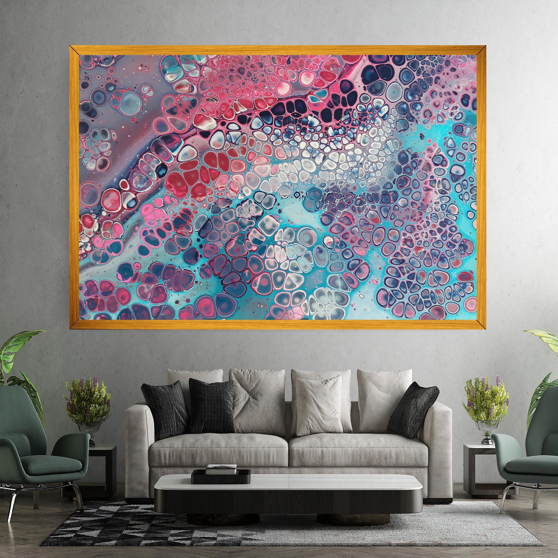 Картина на платно Abstract Blue Objects mockup 7
