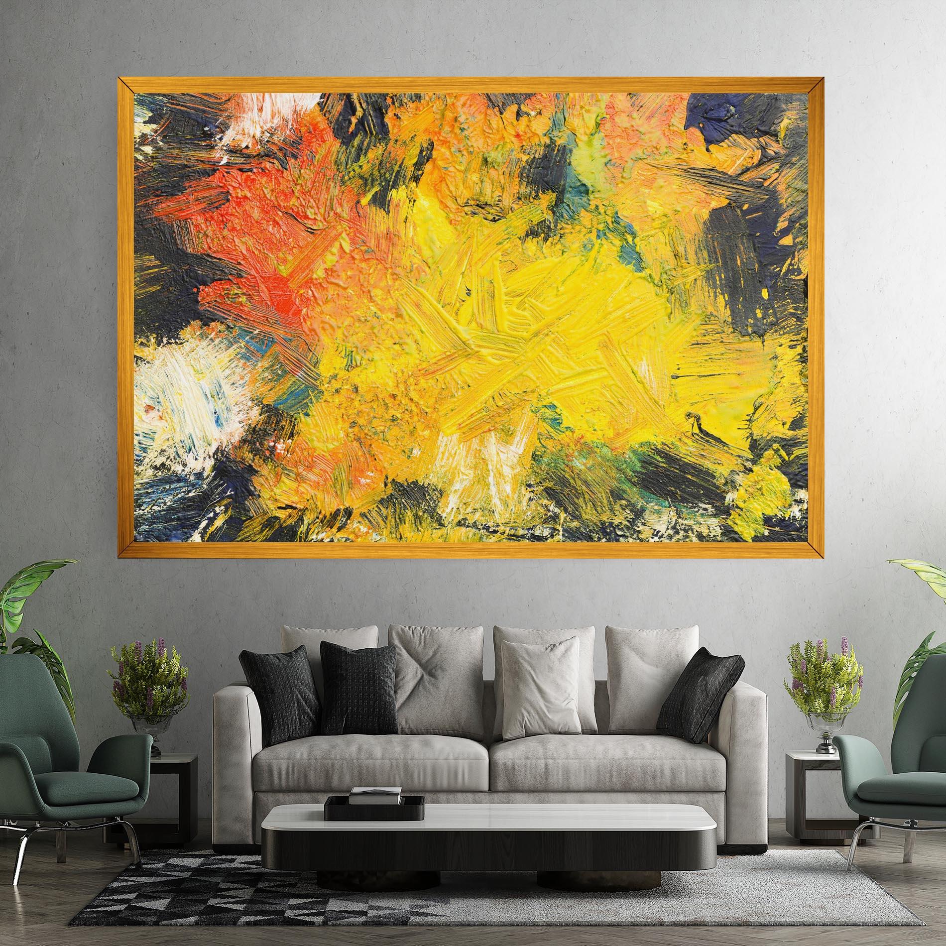 Картина на платно Artistic Yellow Painting mockup 7