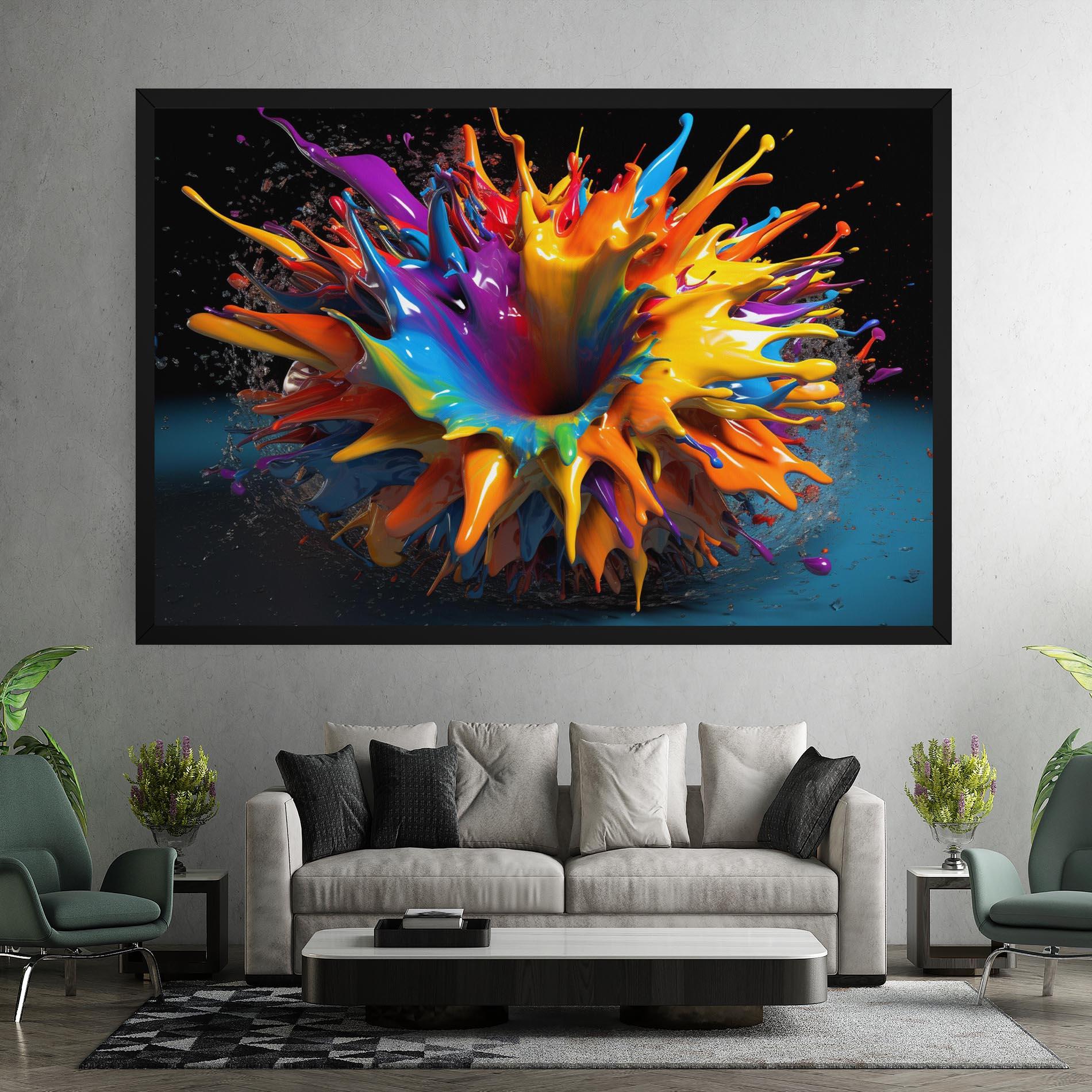 Картина на платно 3d Color Splash mockup 7
