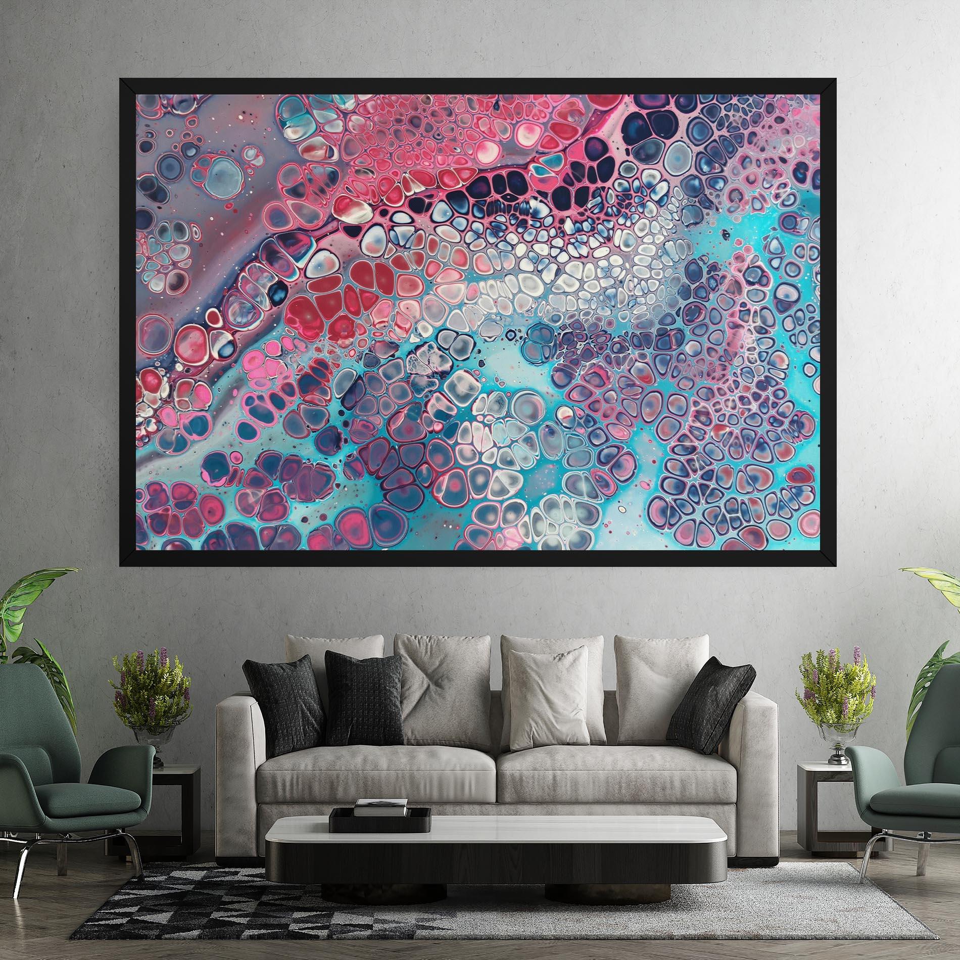 Картина на платно Abstract Blue Objects mockup 7