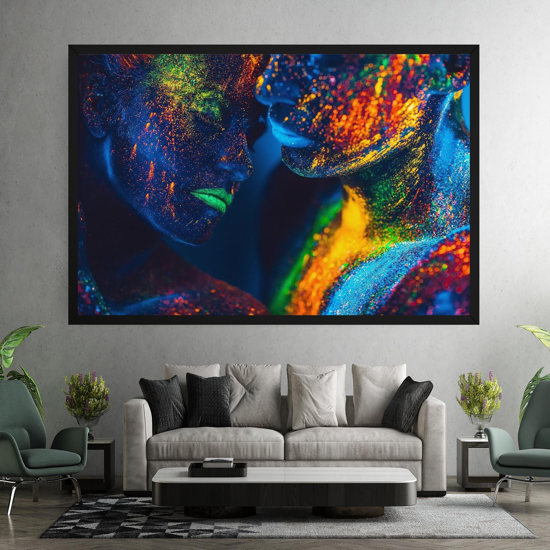 Картина на платно Fluorescent Green Lips mockup 7