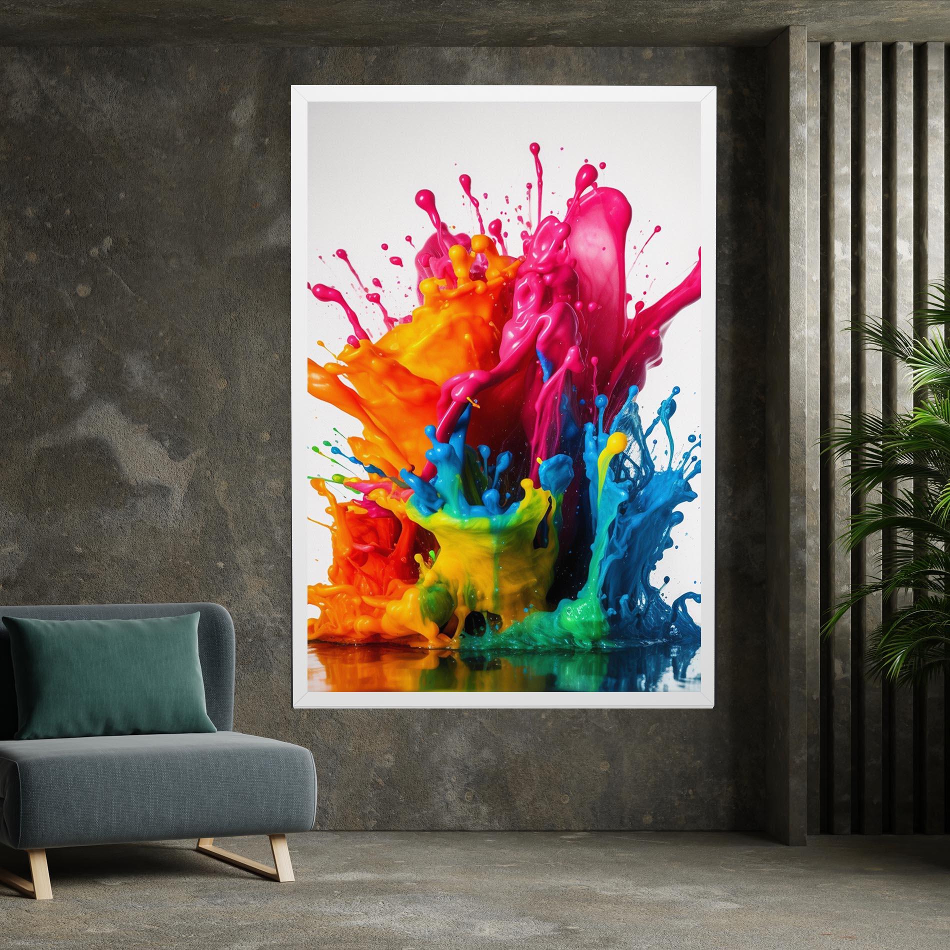 Картина на платно Colorful Explosion Paint mockup 7