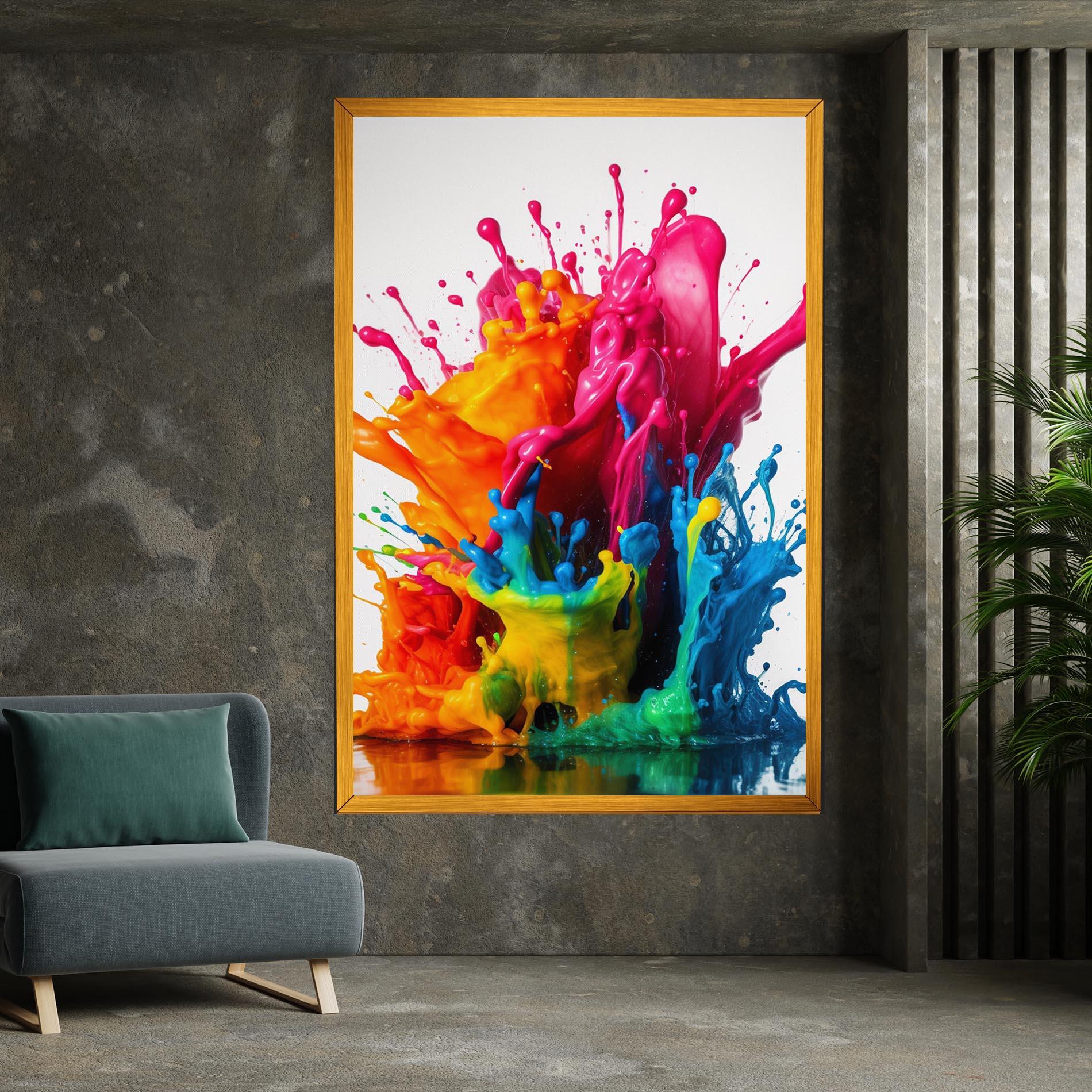 Картина на платно Colorful Explosion Paint mockup 7