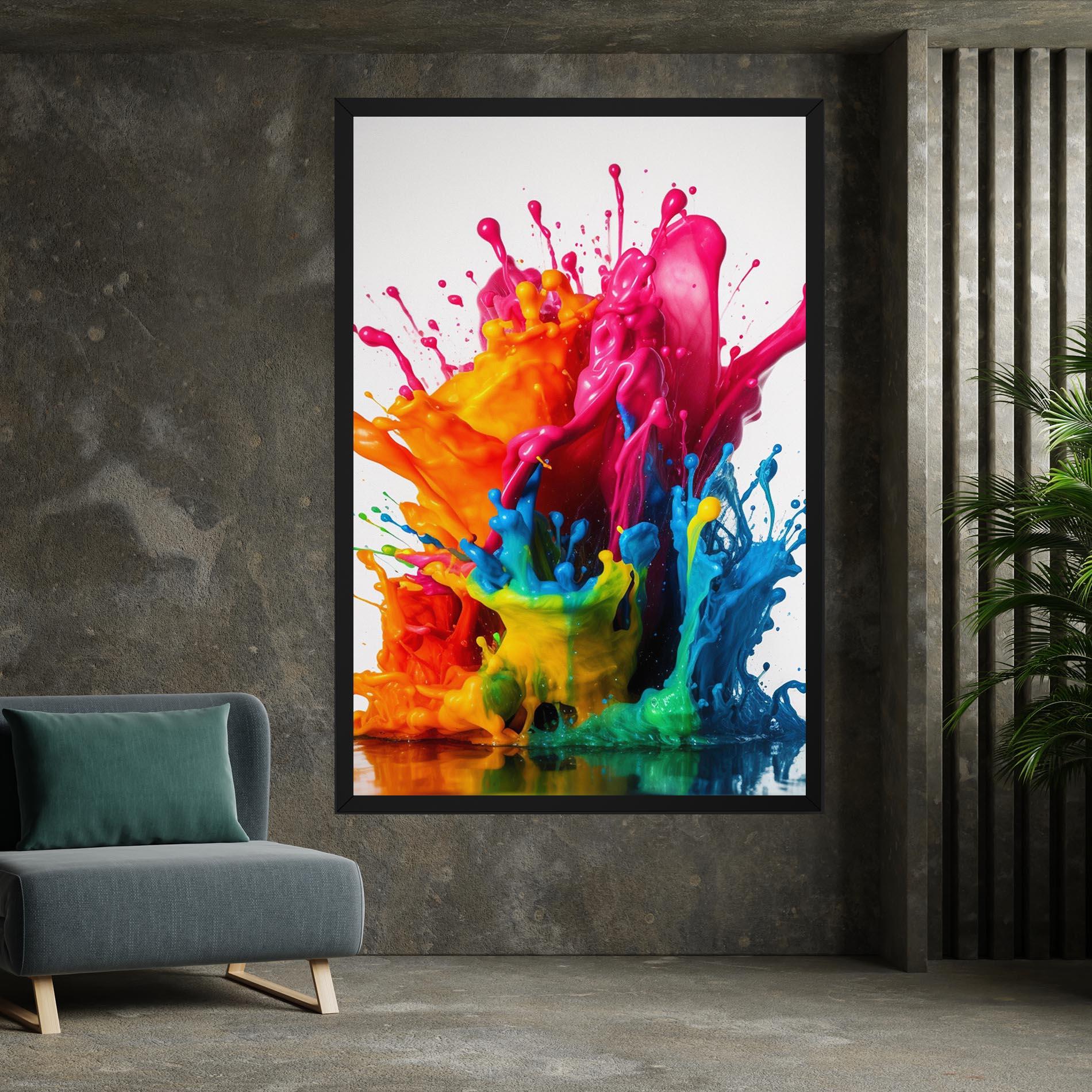 Картина на платно Colorful Explosion Paint mockup 7