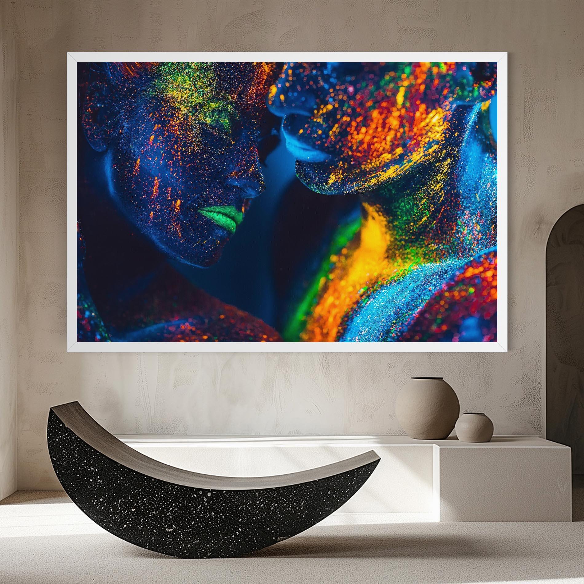 Картина на платно Fluorescent Green Lips mockup 8