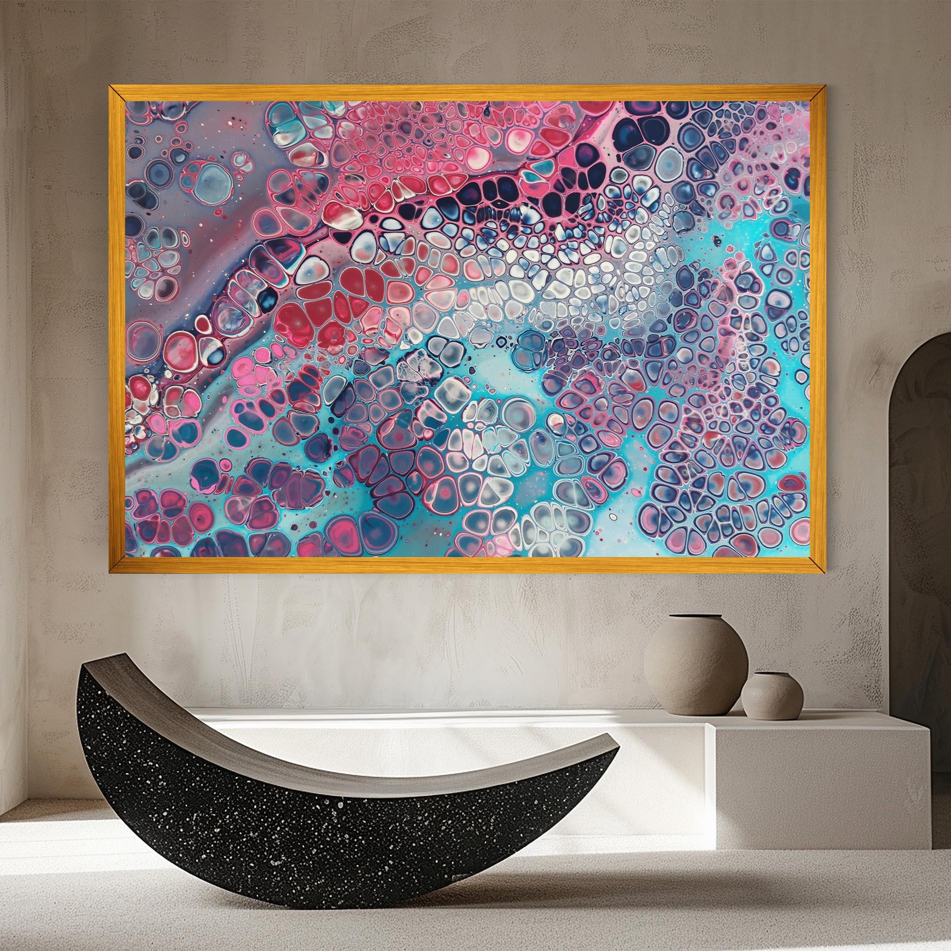 Картина на платно Abstract Blue Objects mockup 8