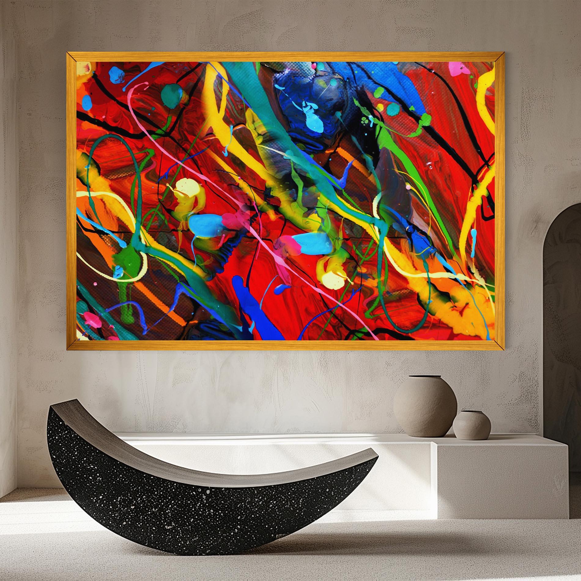 Картина на платно Hand Draw Red Painting mockup 8