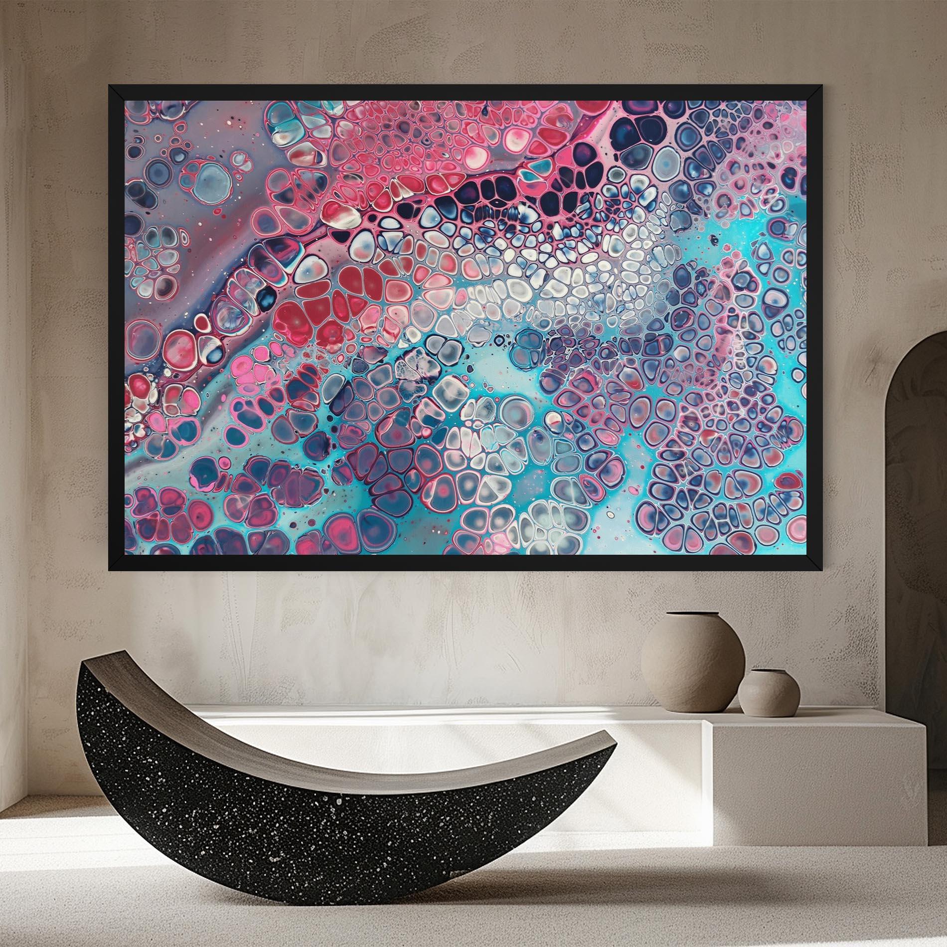 Картина на платно Abstract Blue Objects mockup 8