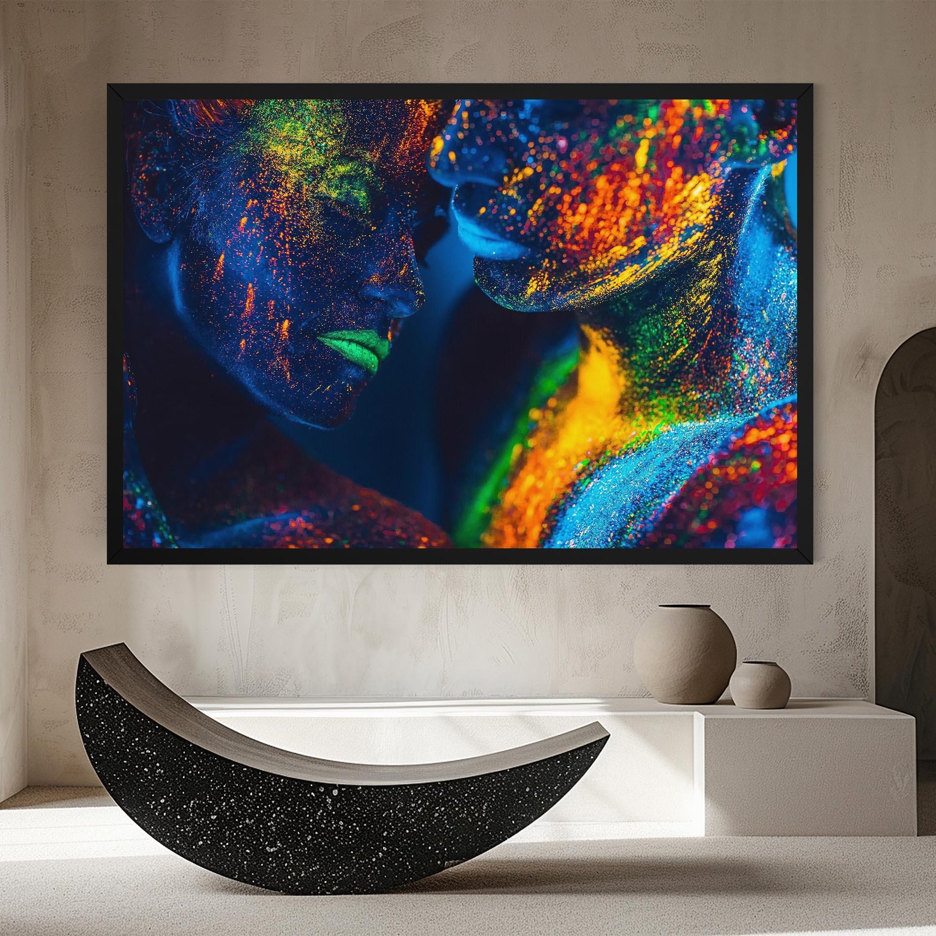 Картина на платно Fluorescent Green Lips mockup 8