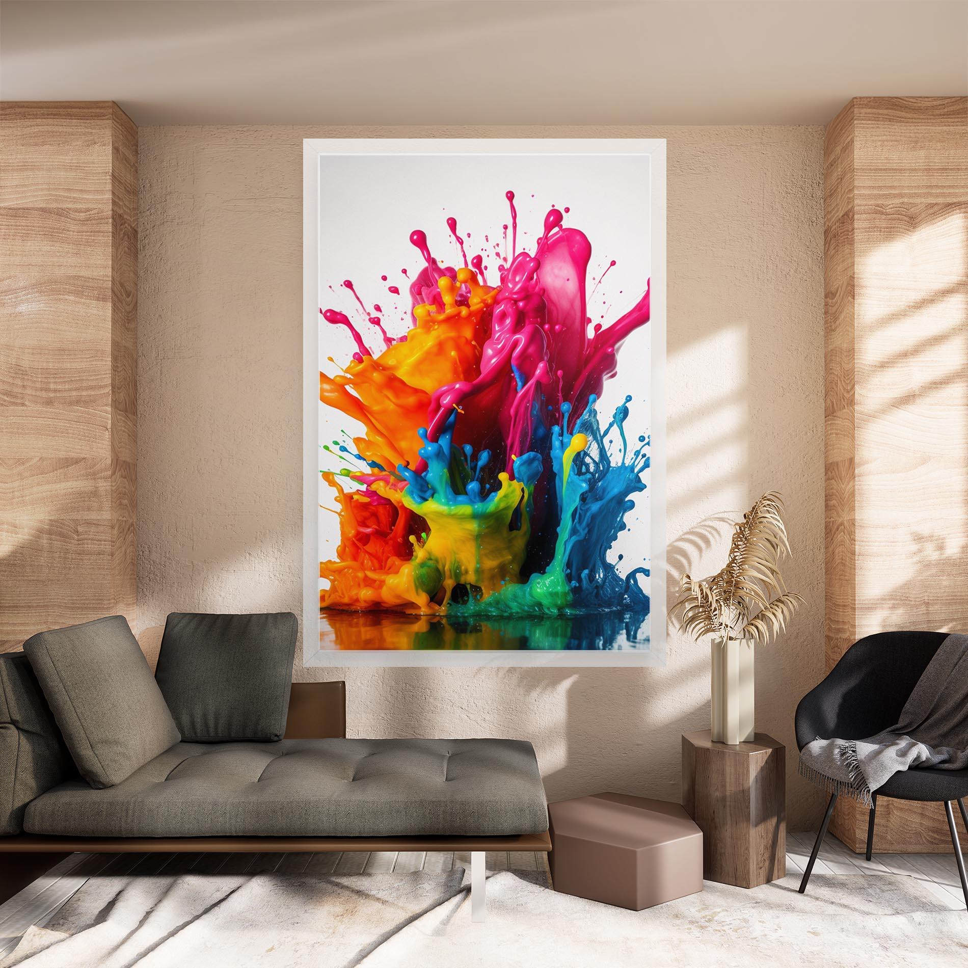 Картина на платно Colorful Explosion Paint mockup 8