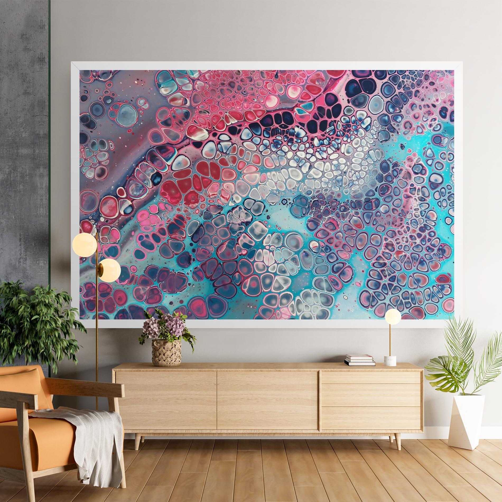 Картина на платно Abstract Blue Objects mockup 9