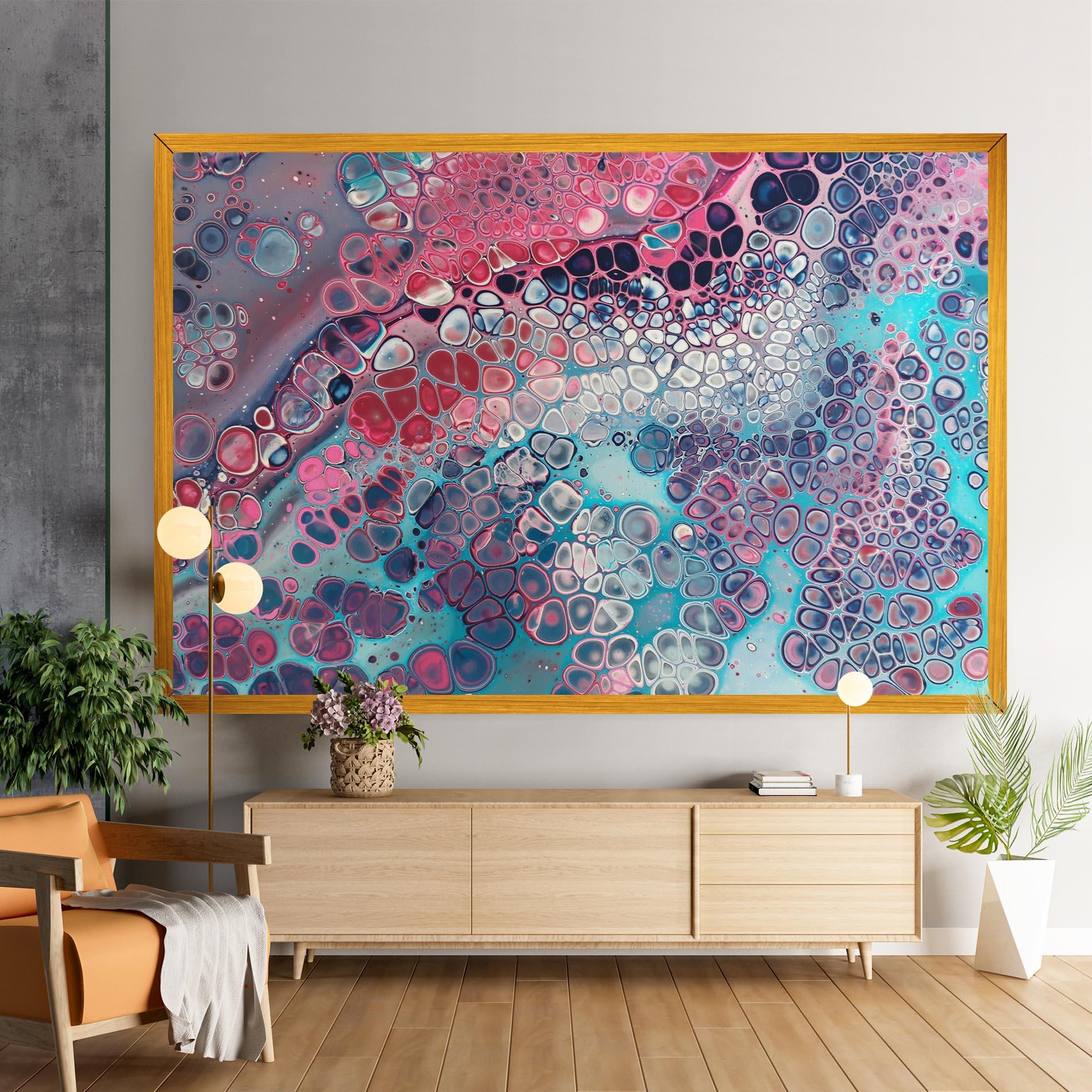 Картина на платно Abstract Blue Objects mockup 9
