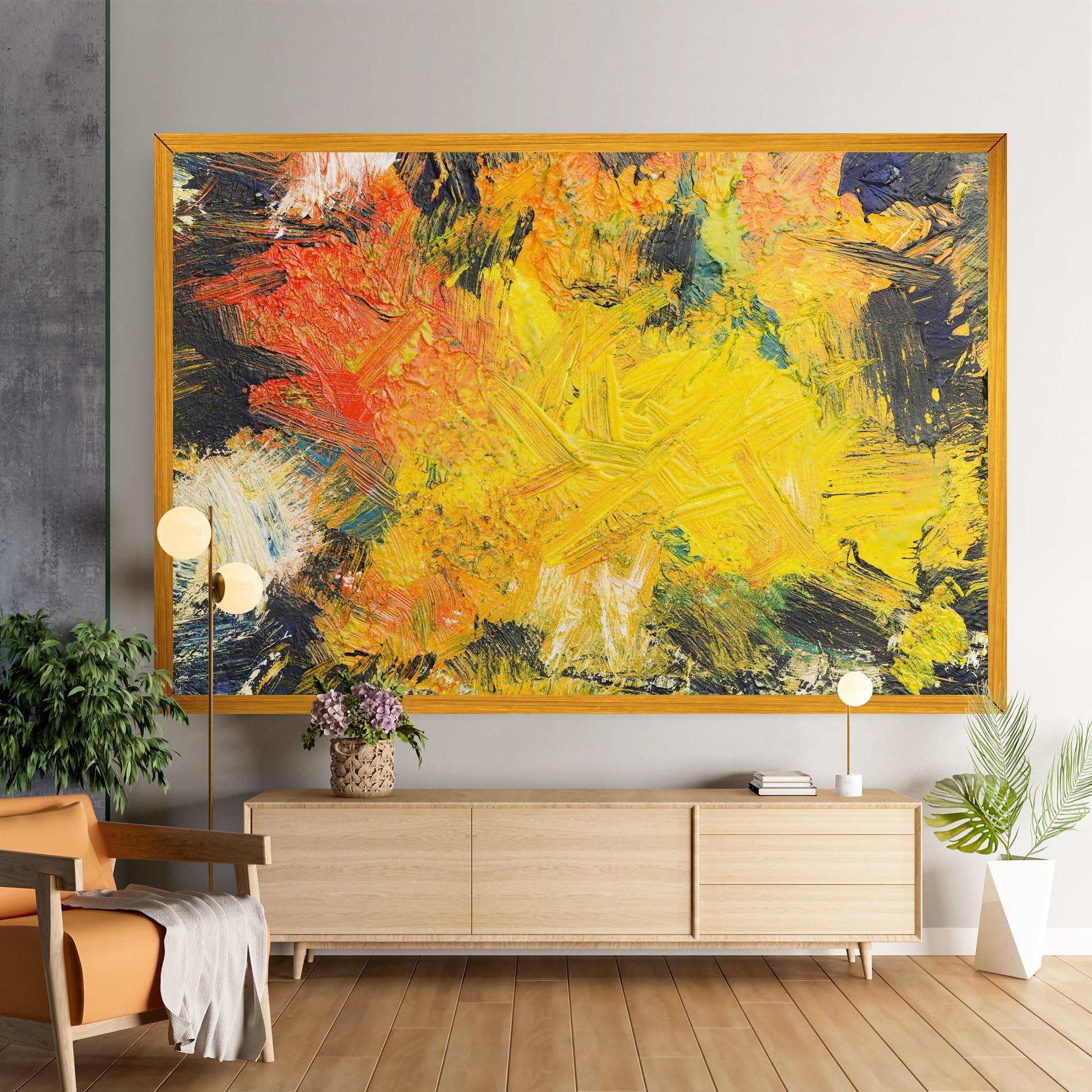 Картина на платно Artistic Yellow Painting mockup 9