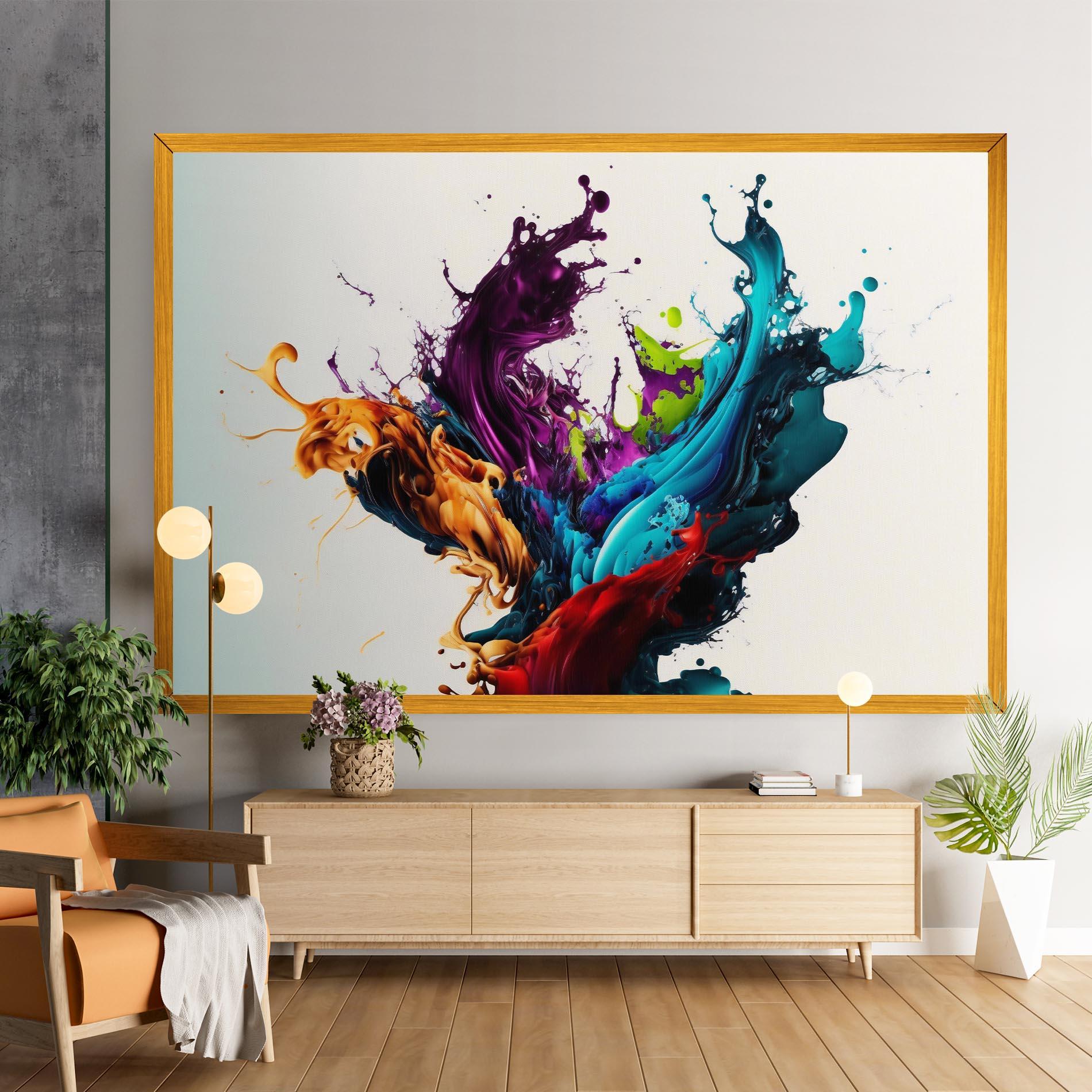 Картина на платно Dark Purple Splash mockup 9