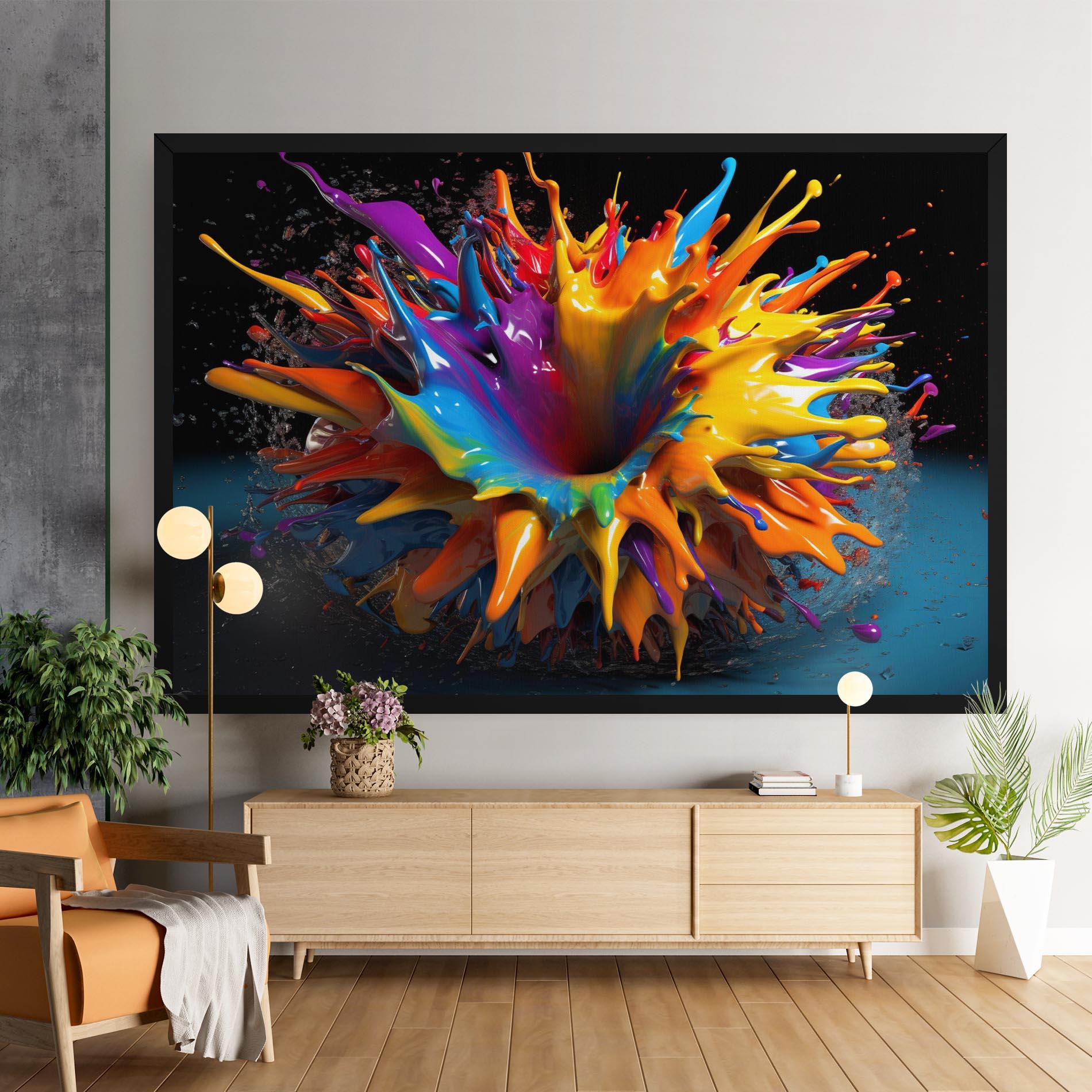Картина на платно 3d Color Splash mockup 9