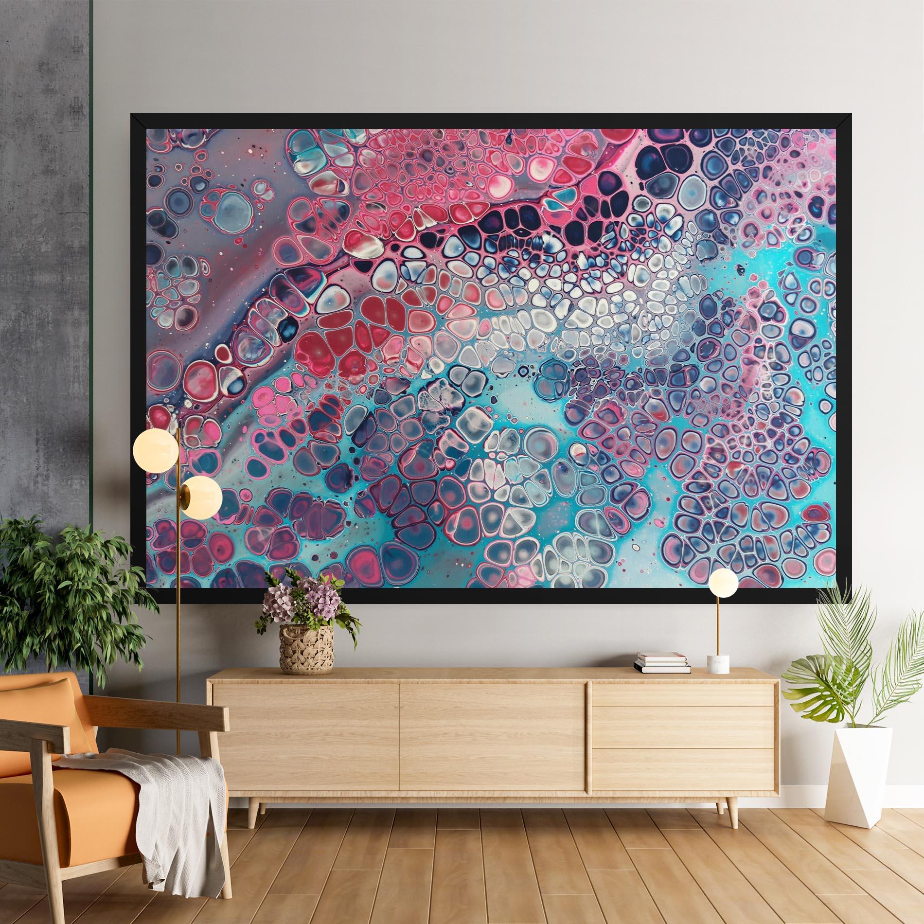 Картина на платно Abstract Blue Objects mockup 9
