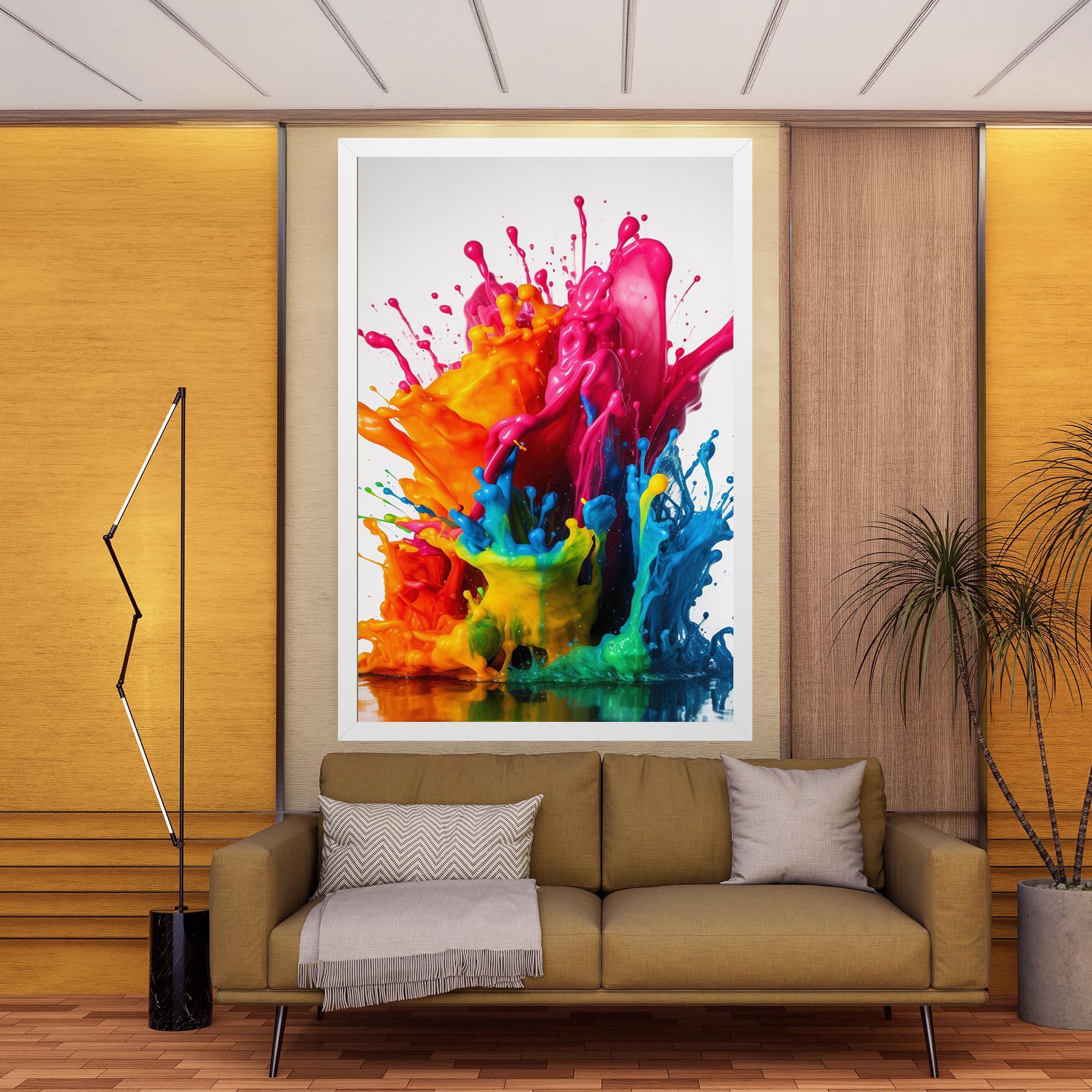 Картина на платно Colorful Explosion Paint mockup 9