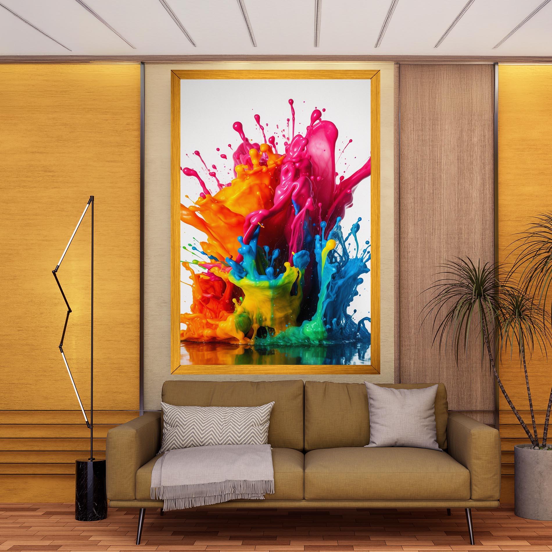 Картина на платно Colorful Explosion Paint mockup 9