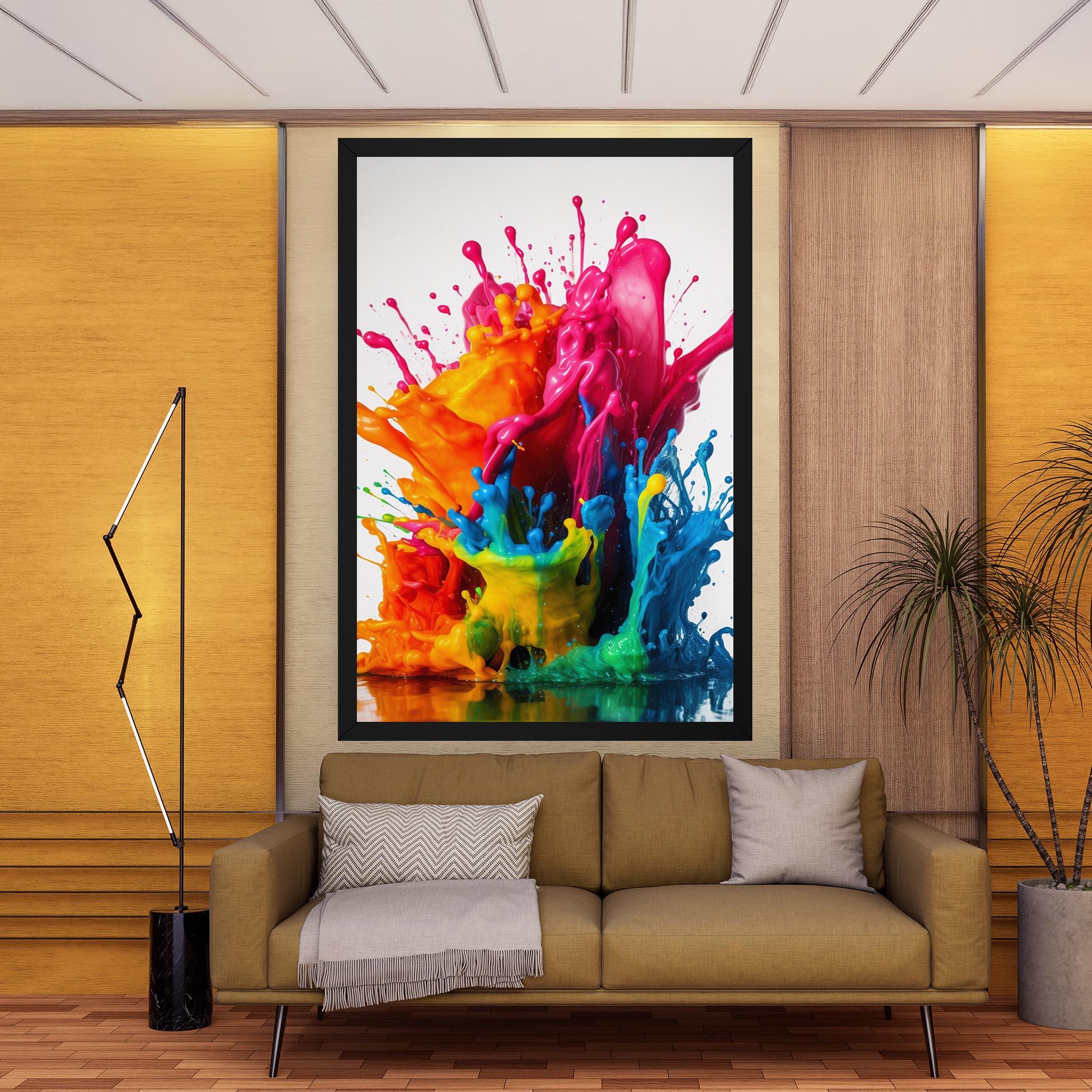 Картина на платно Colorful Explosion Paint mockup 9