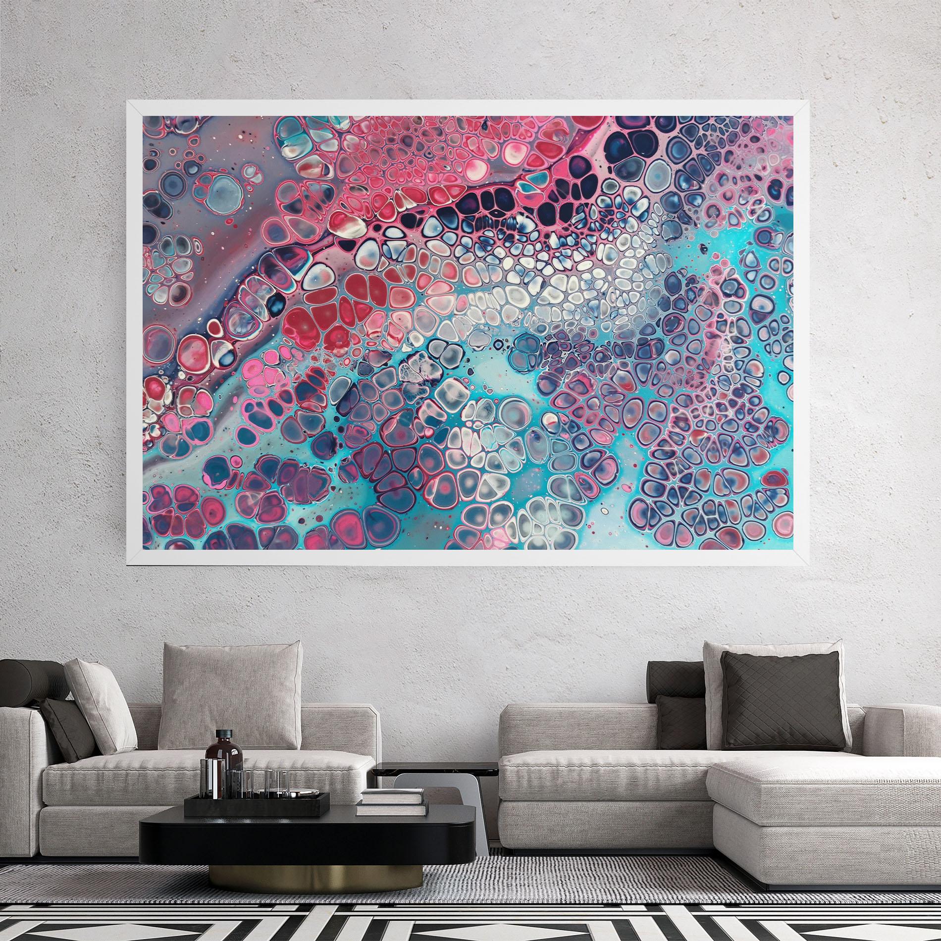 Картина на платно Abstract Blue Objects mockup 2