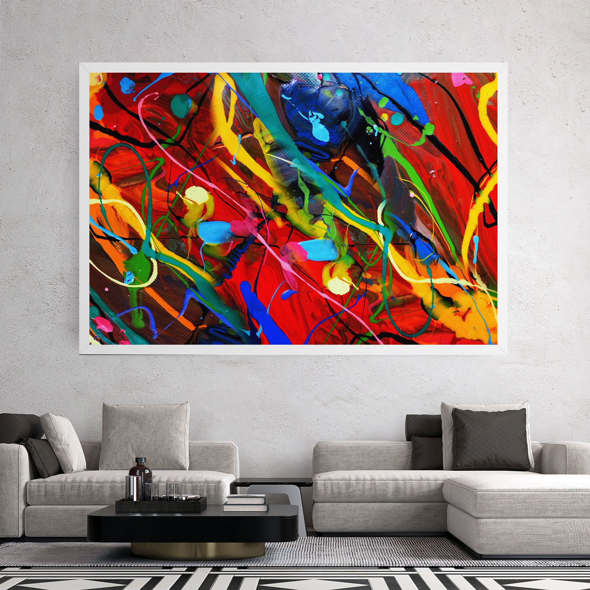 Hand Draw Red Painting mockup 2