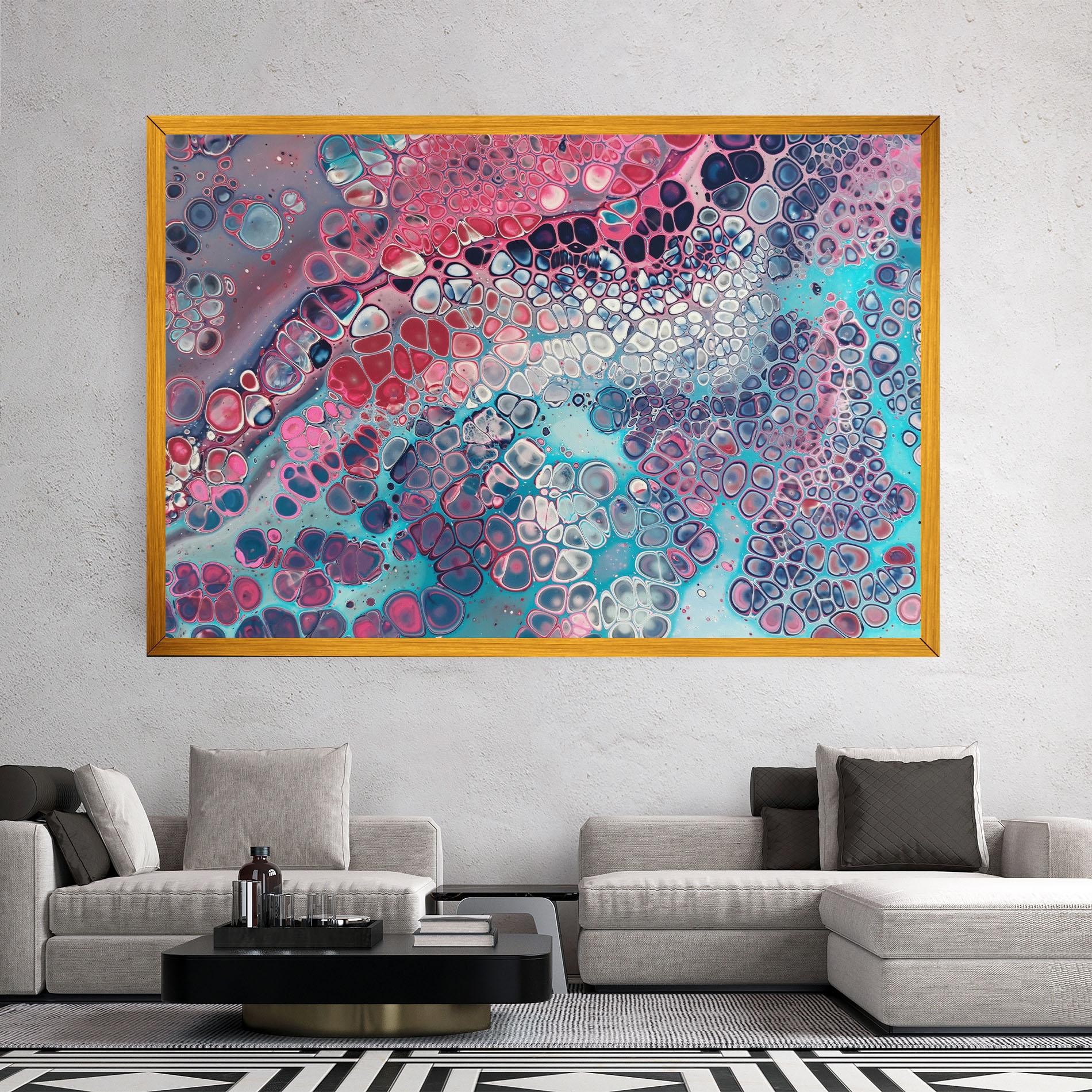Картина на платно Abstract Blue Objects mockup 2