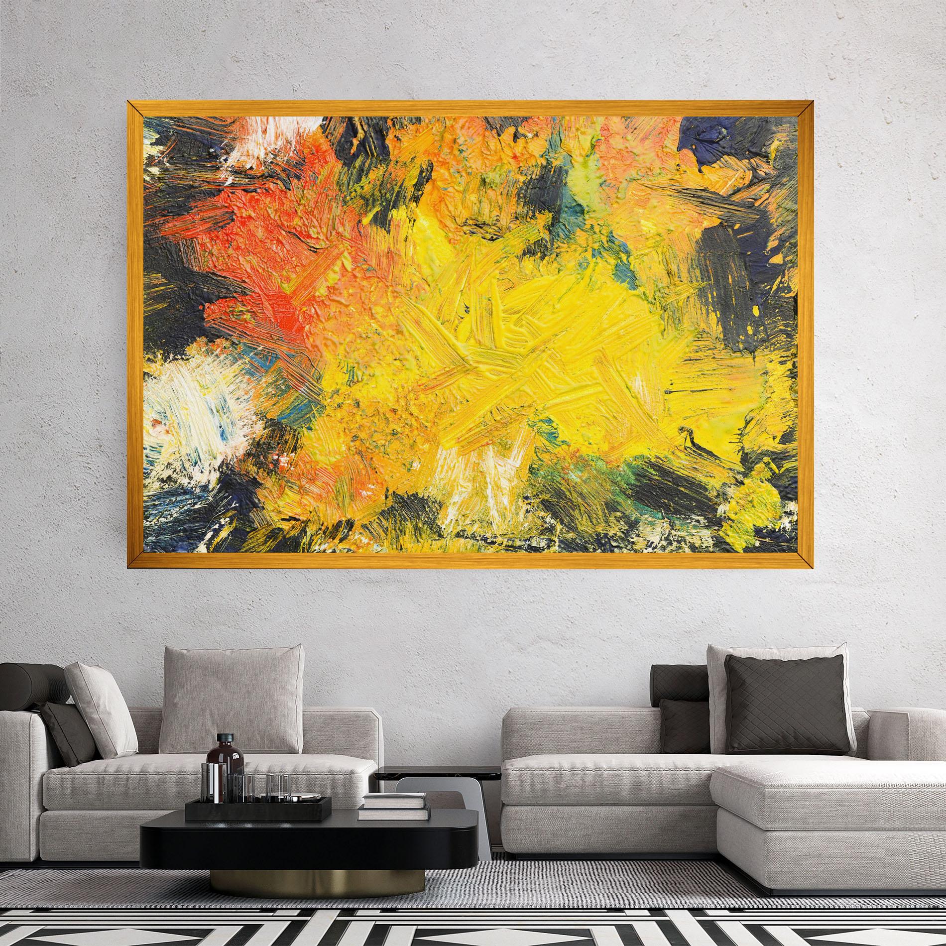 Картина на платно Artistic Yellow Painting mockup 2