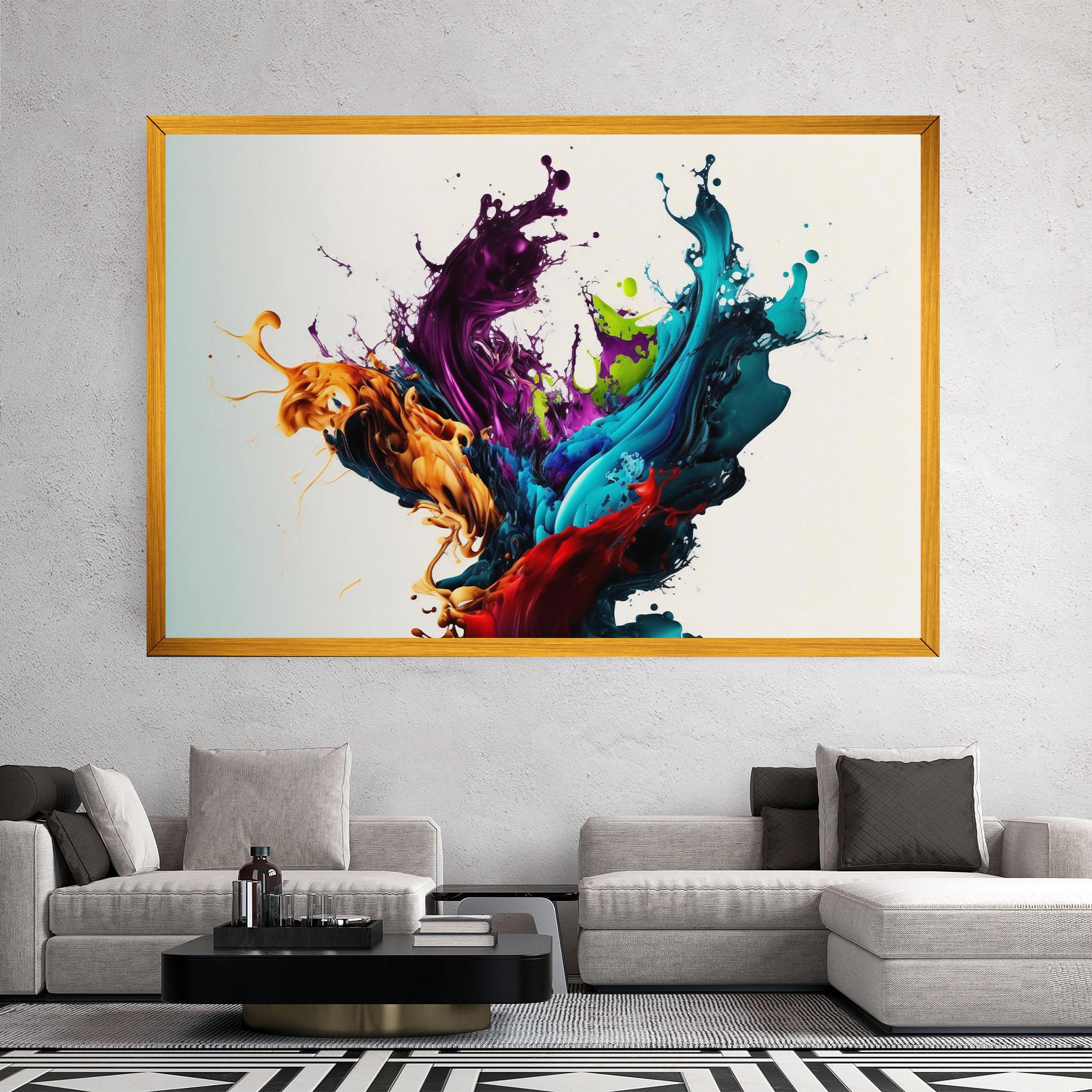 Картина на платно Dark Purple Splash mockup 2