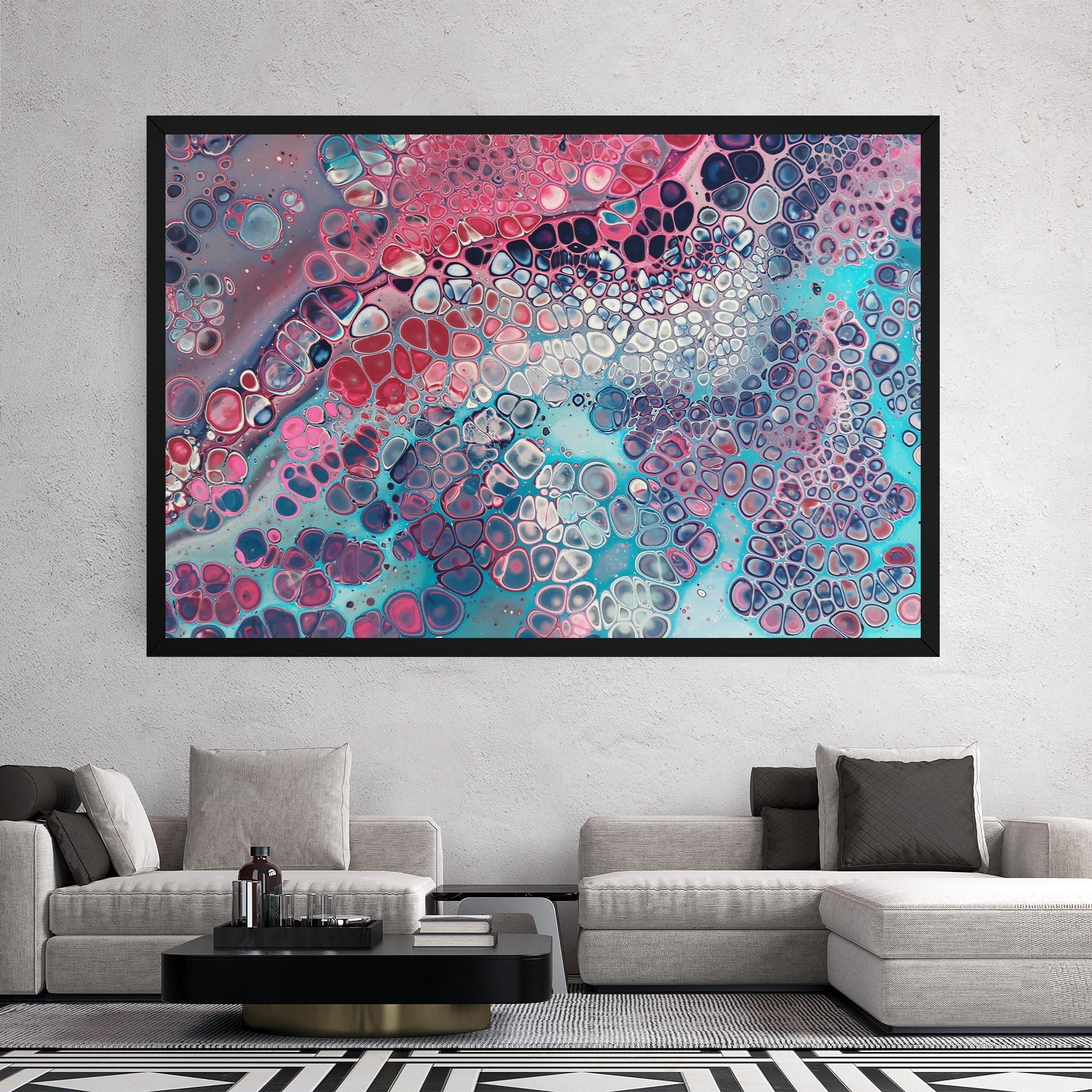 Картина на платно Abstract Blue Objects mockup 2