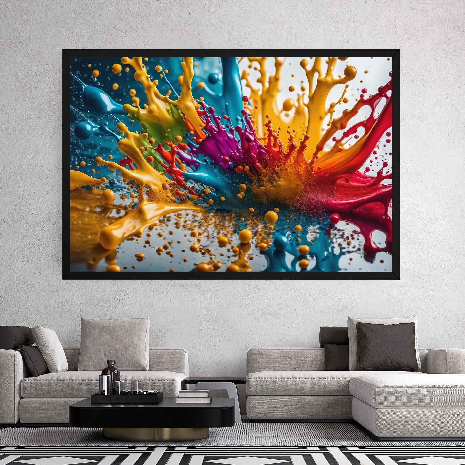 Картина на платно Colorful Water Splash mockup 2