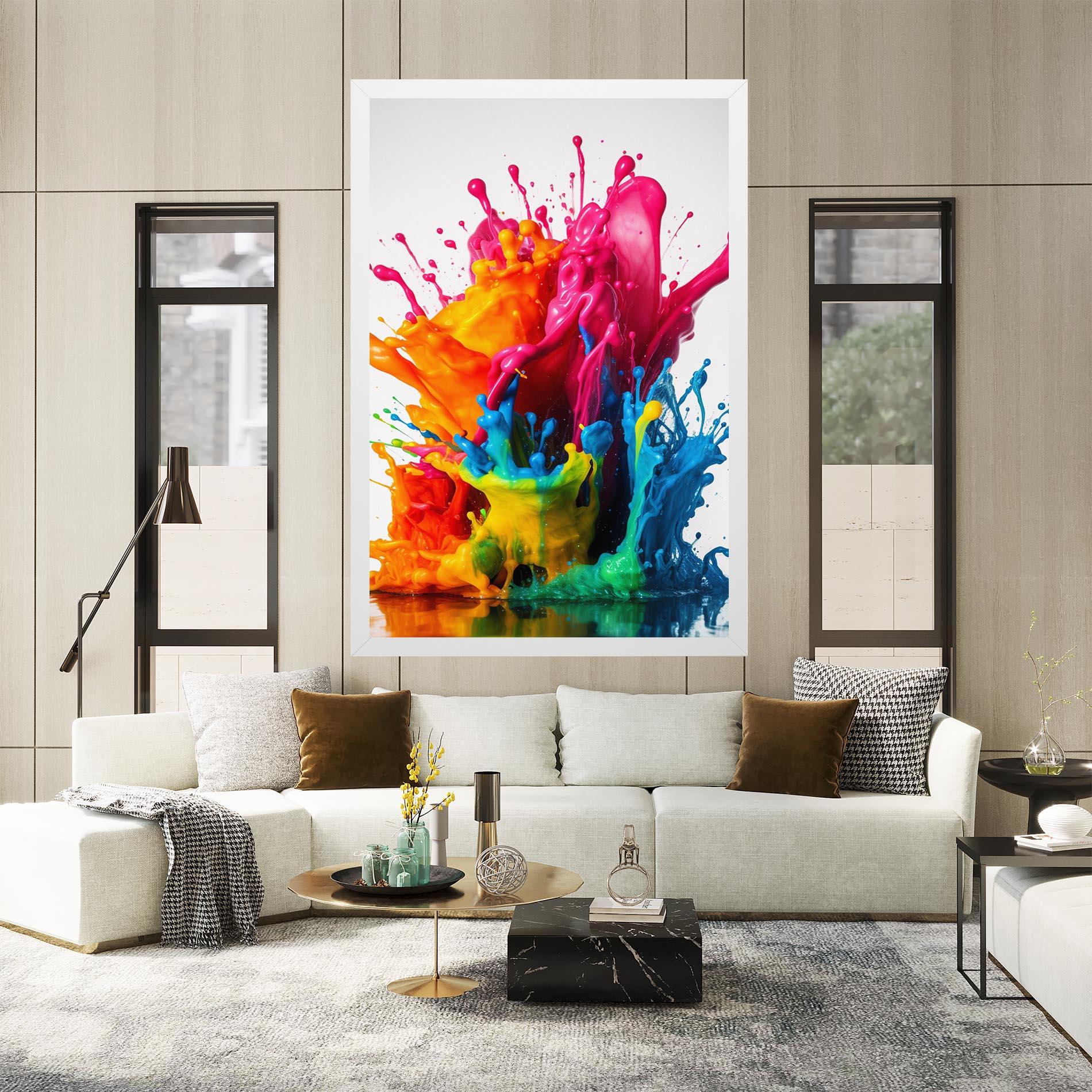 Картина на платно Colorful Explosion Paint mockup 2