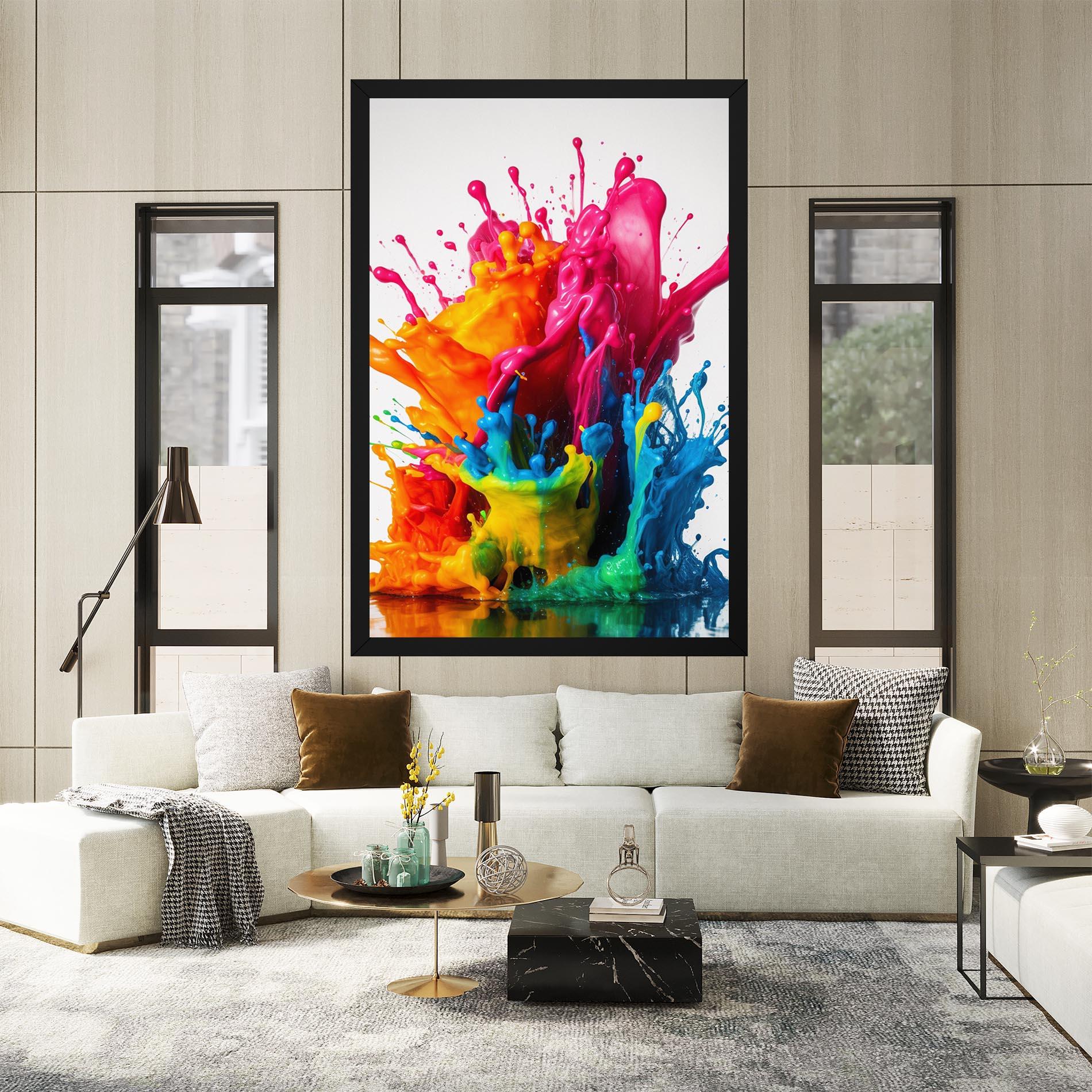 Картина на платно Colorful Explosion Paint mockup 2
