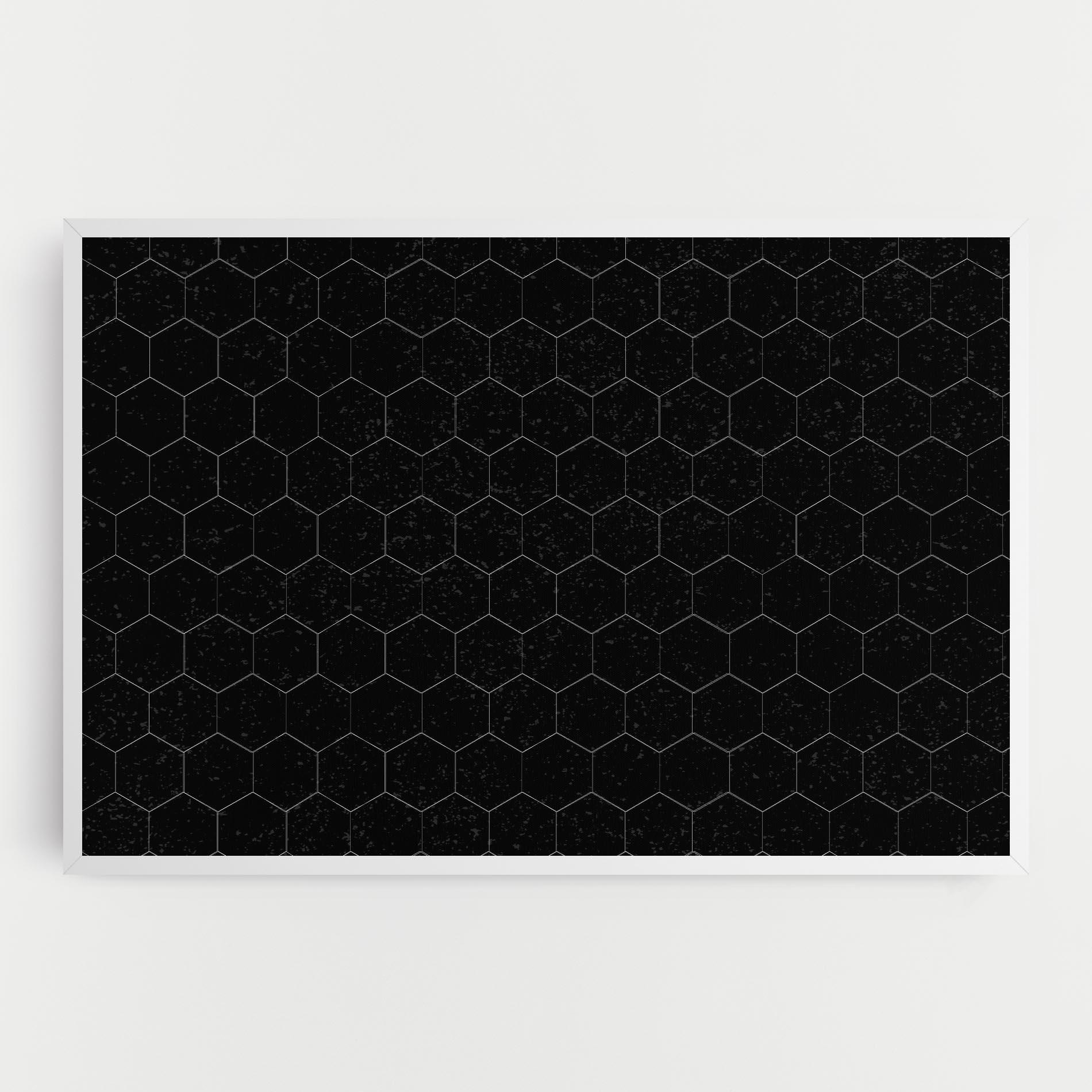 Картина на платно Black Hexagon mockup 0