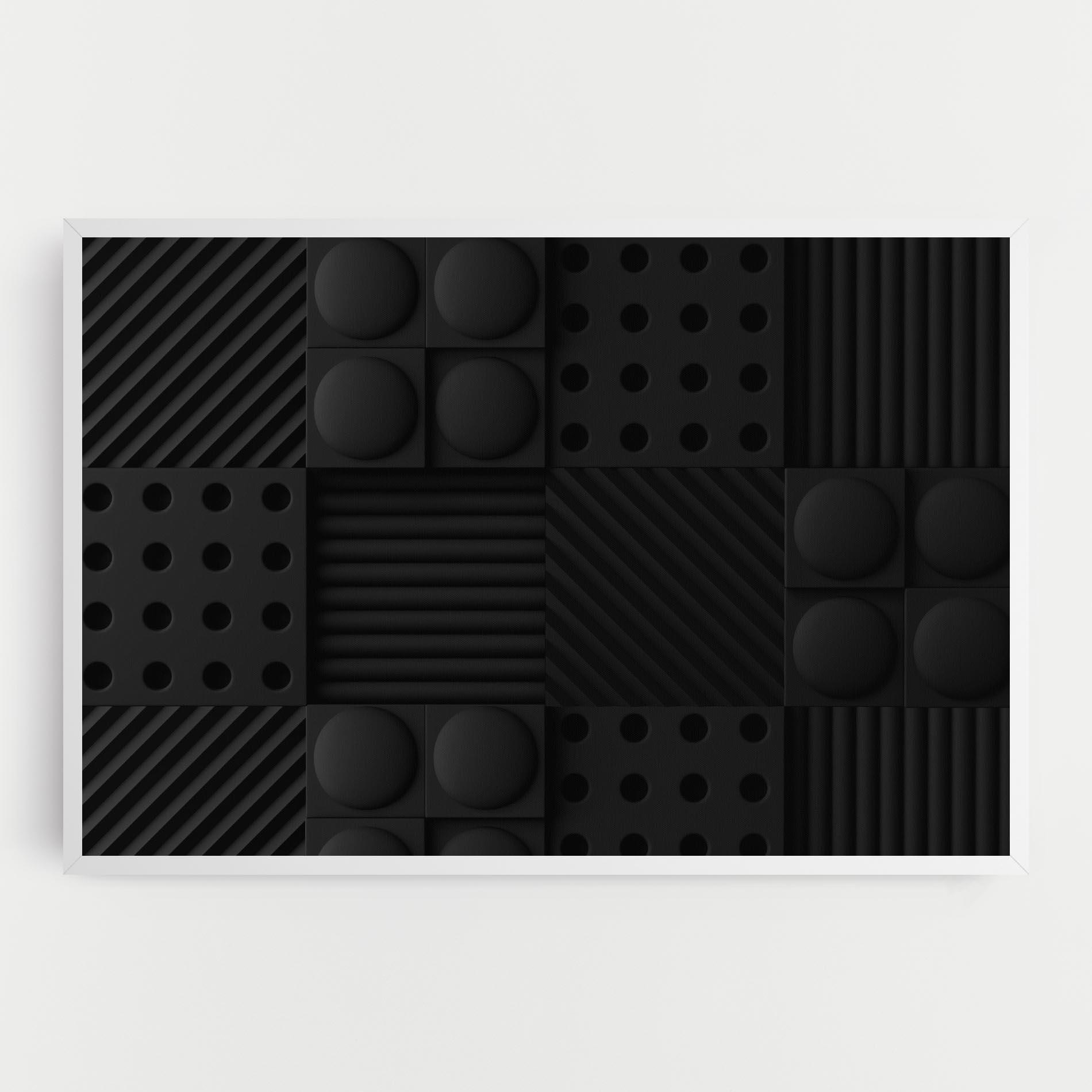 Картина на платно Black Square Circle mockup 0