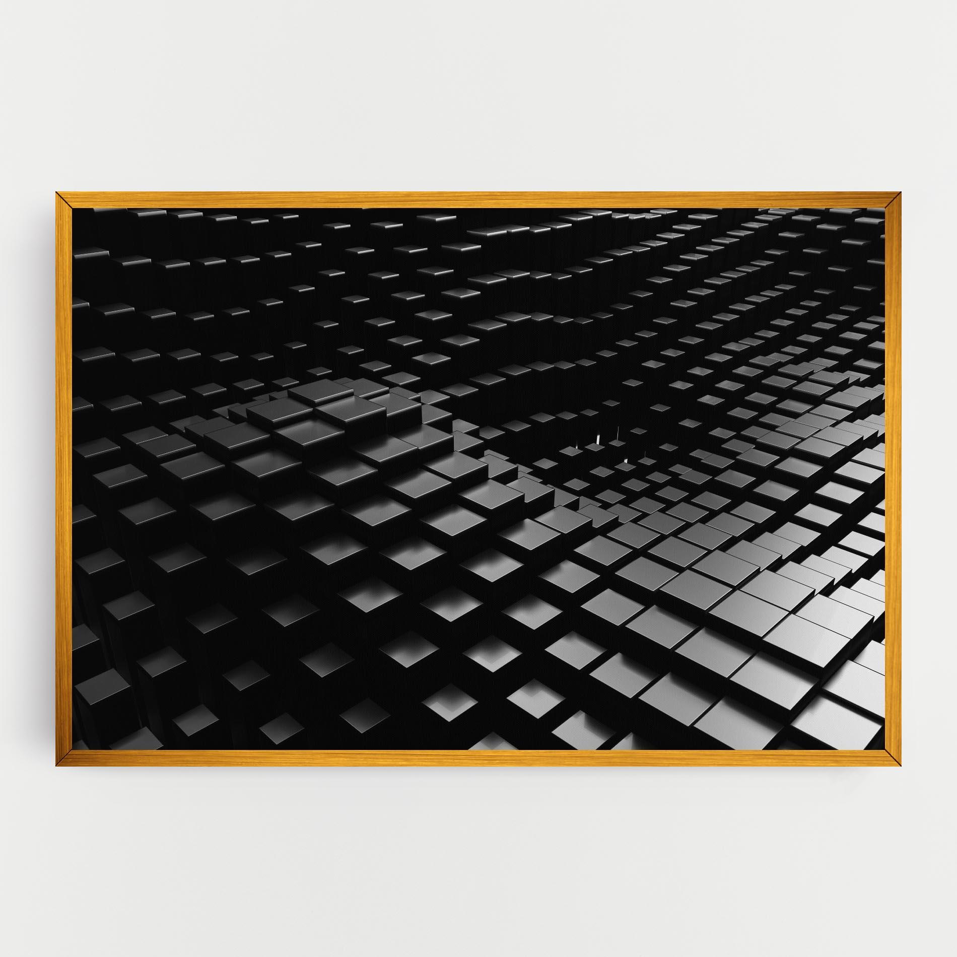 Картина на платно Black Square Wave mockup 0