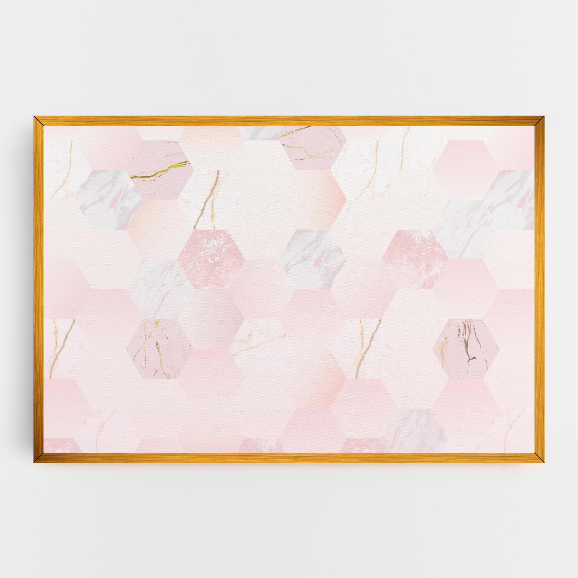Картина на платно Pink Hexanon mockup 0